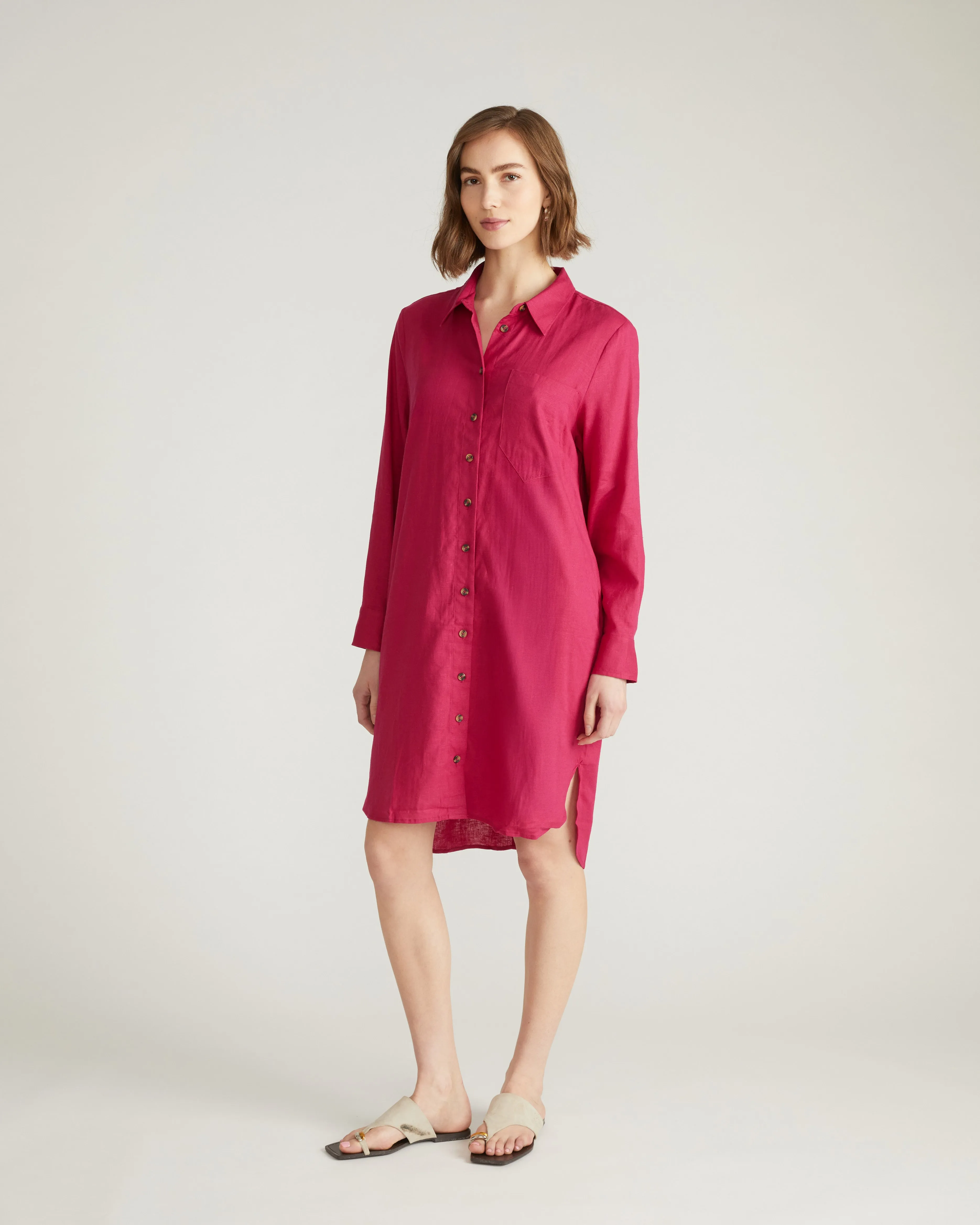 Seaside Linen Blend Shirtdress - Cerise sold by Universal Standard product image thumbnail 2