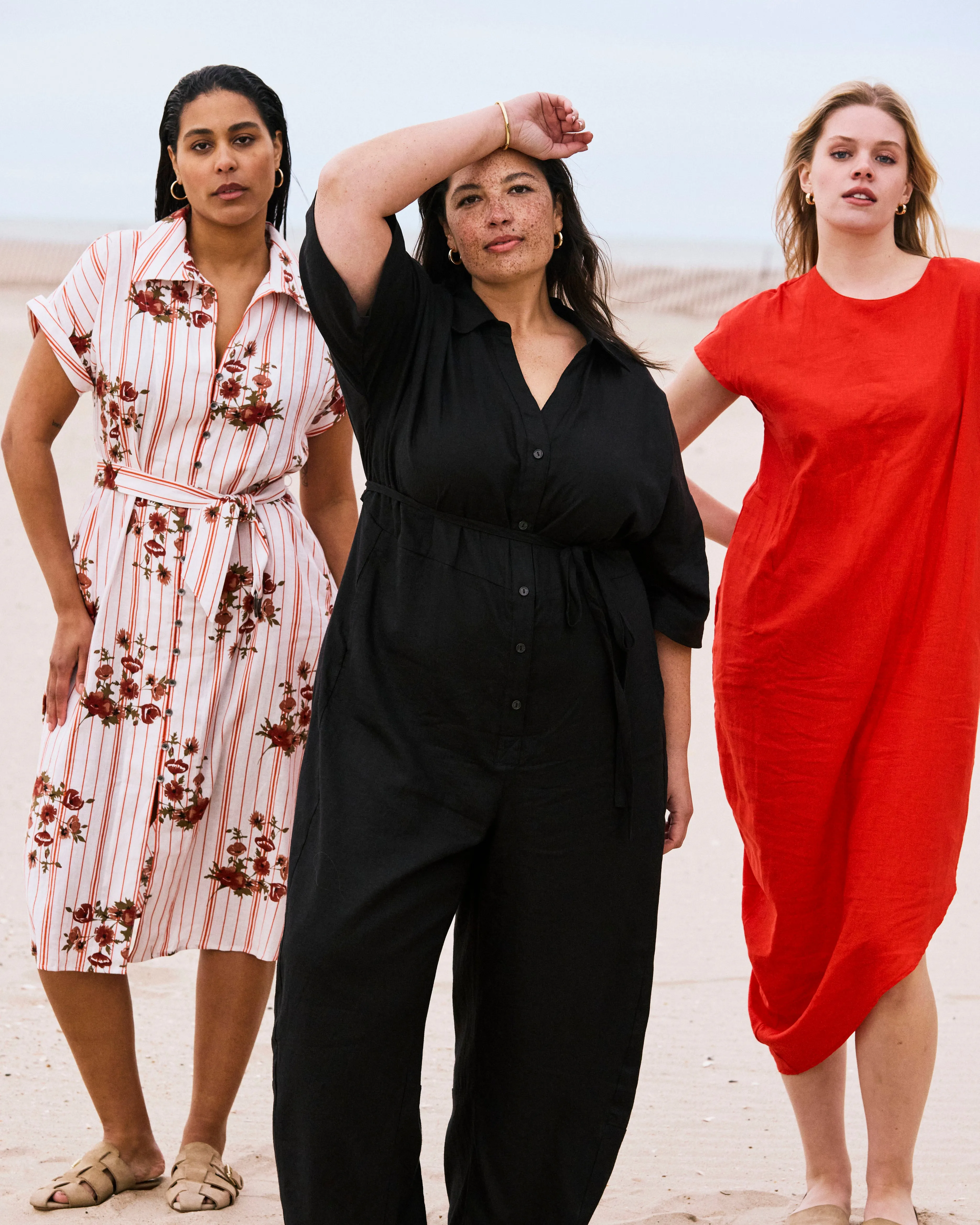 Maggie Barrel Leg Linen Blend Jumpsuit - Black sold by Universal Standard