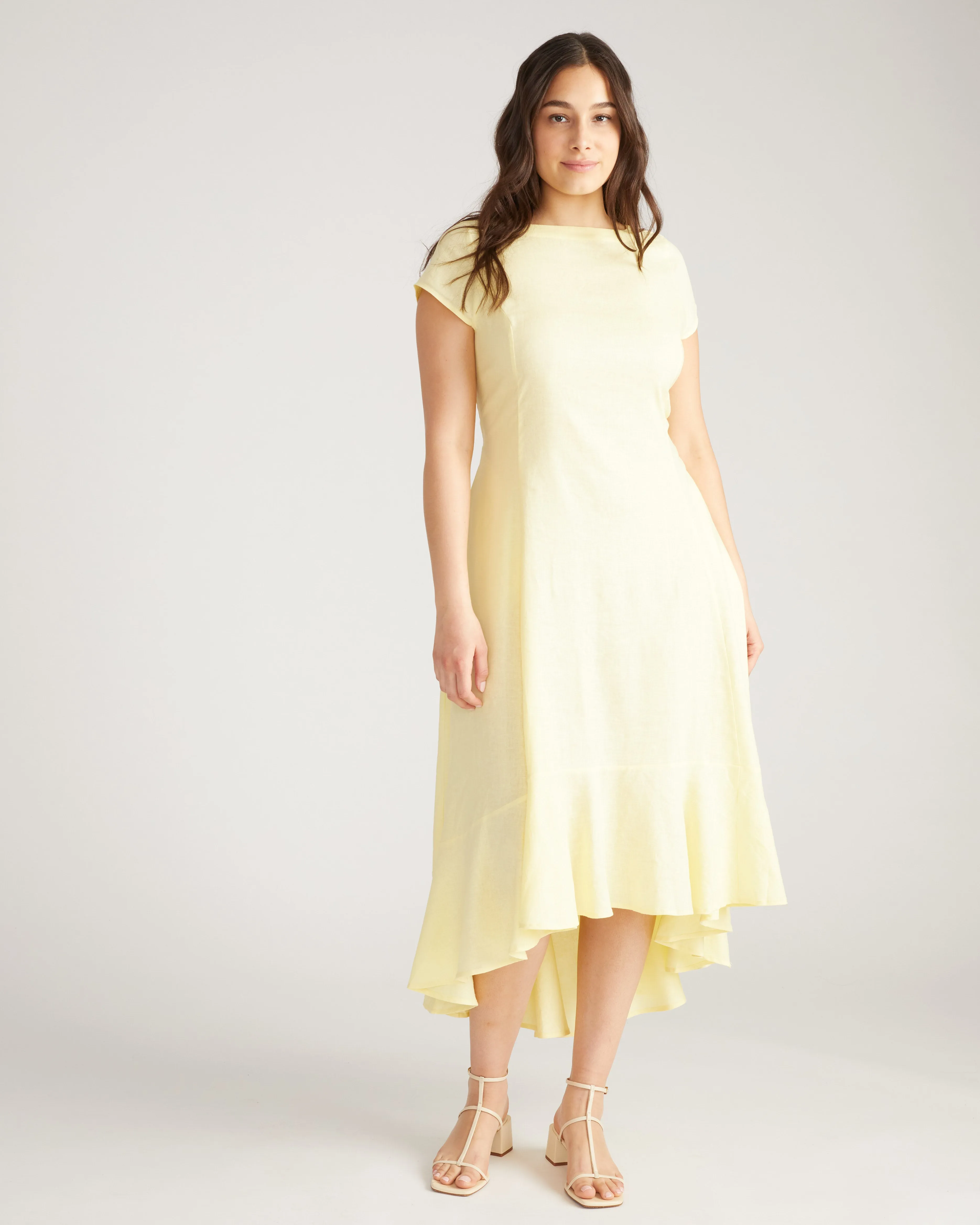 Sunset Linen Blend Flounce Dress - Twinkle sold by Universal Standard