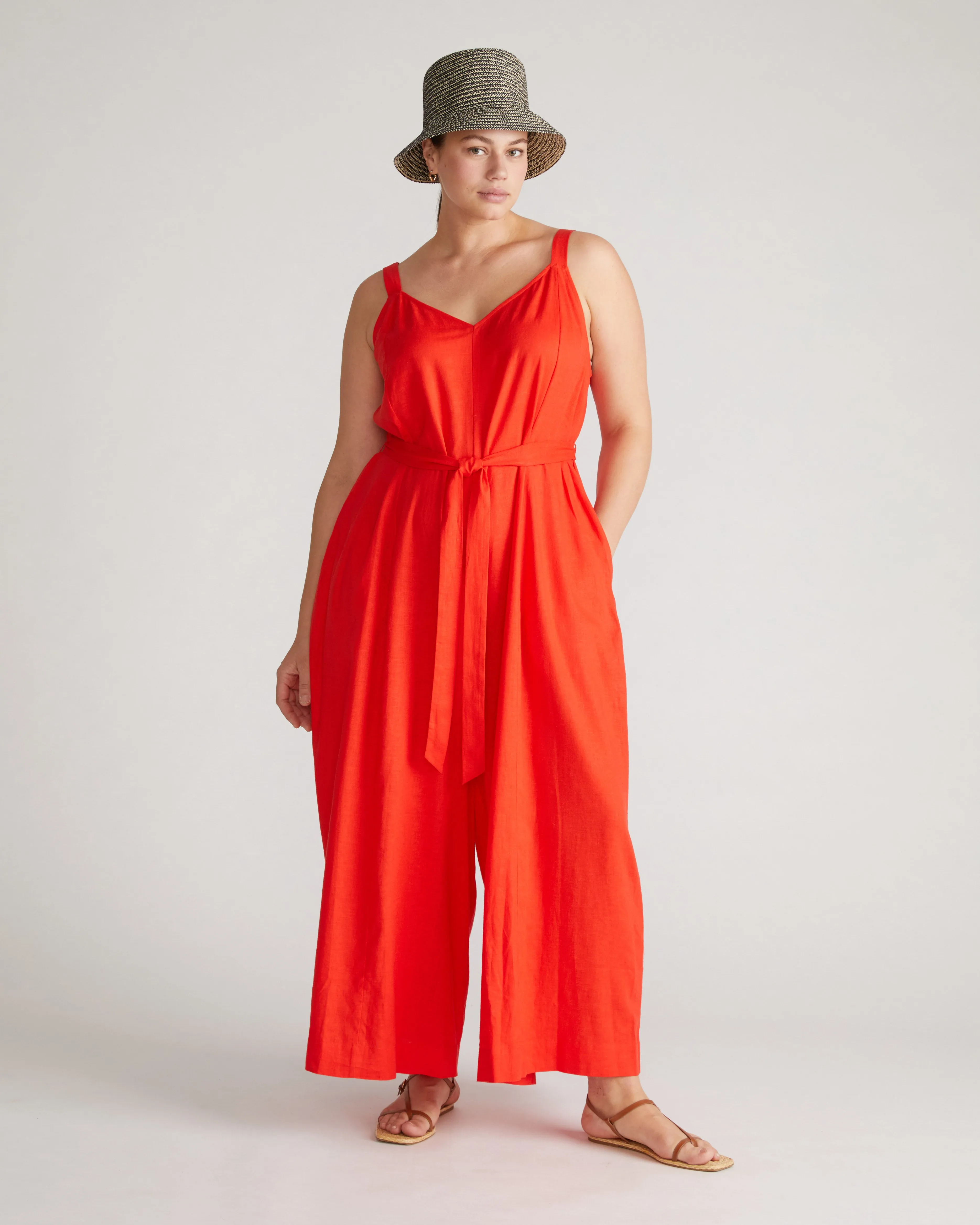 Promenade Linen Blend Jumpsuit - Shoreline Sunset sold by Universal Standard