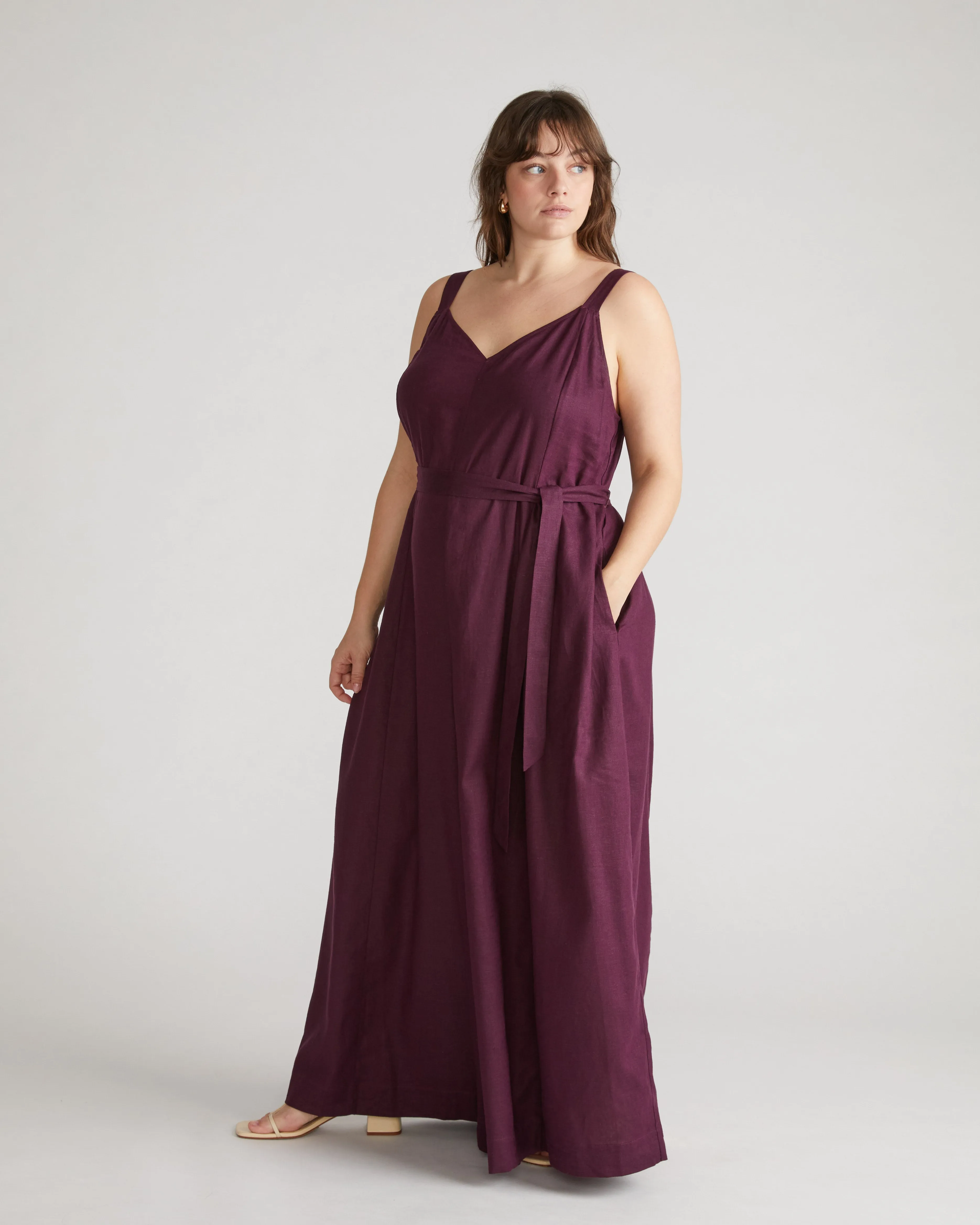 Promenade Linen Blend Jumpsuit - Acai sold by Universal Standard product image thumbnail 4