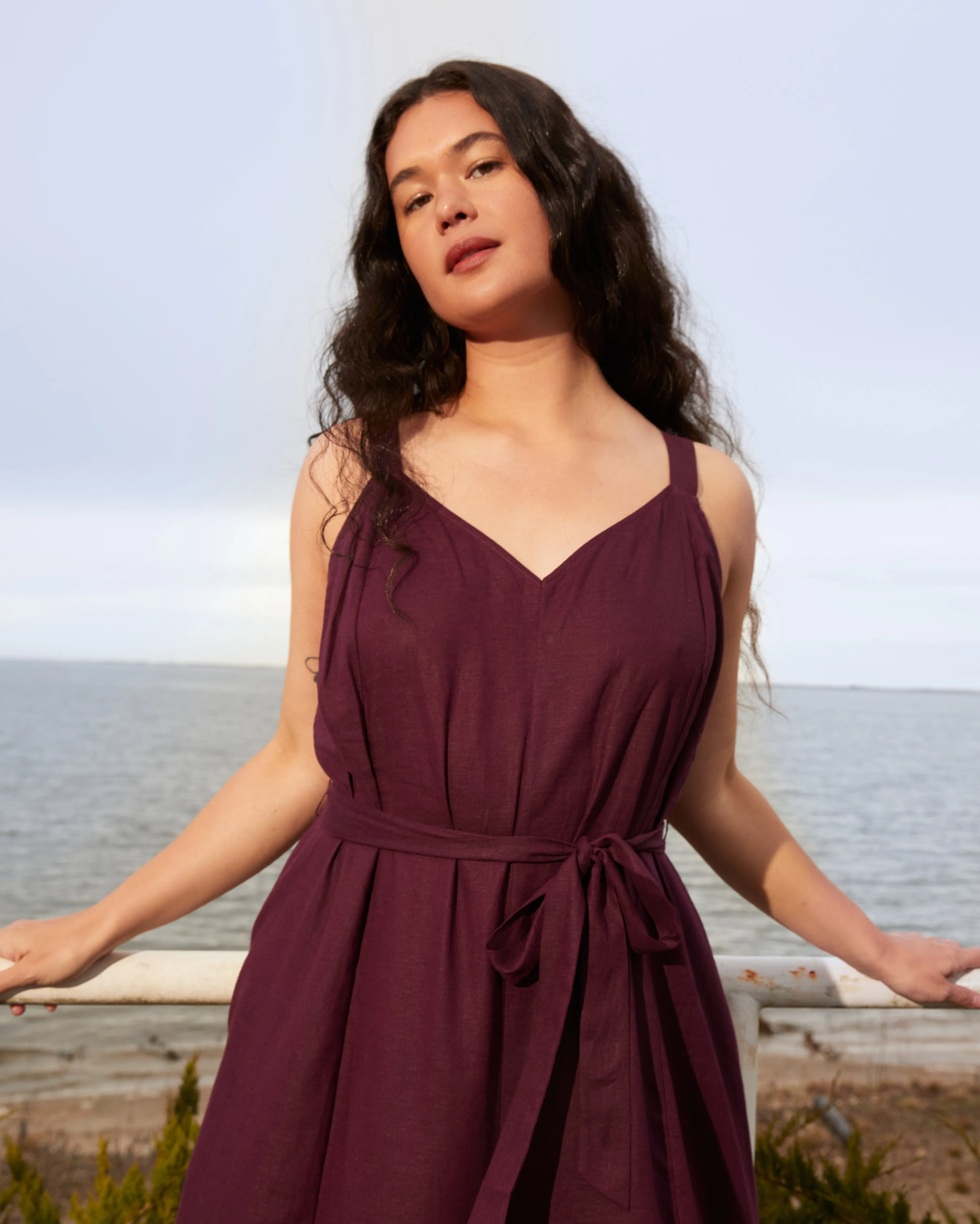 Promenade Linen Blend Jumpsuit - Acai sold by Universal Standard