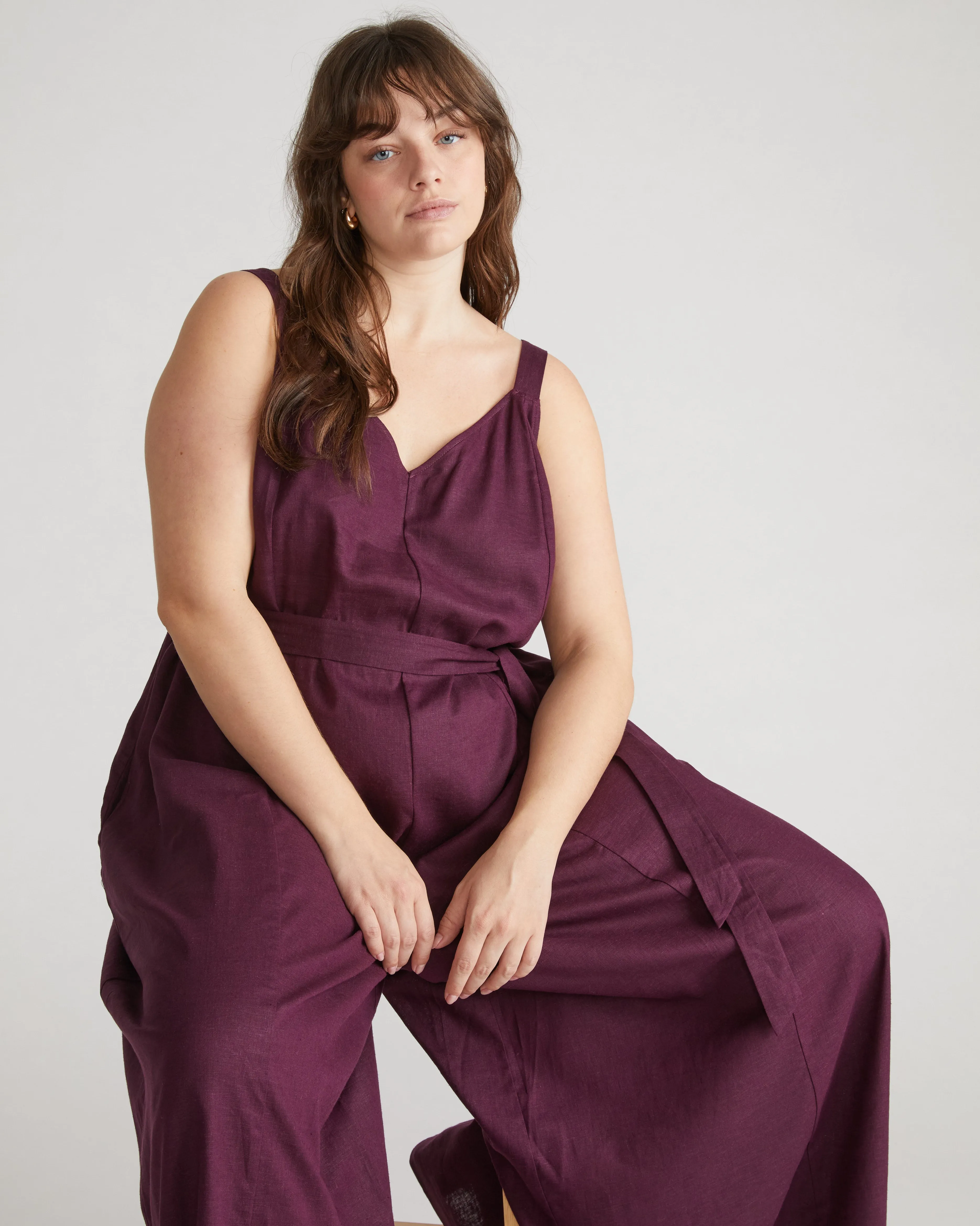 Promenade Linen Blend Jumpsuit - Acai sold by Universal Standard product image thumbnail 2