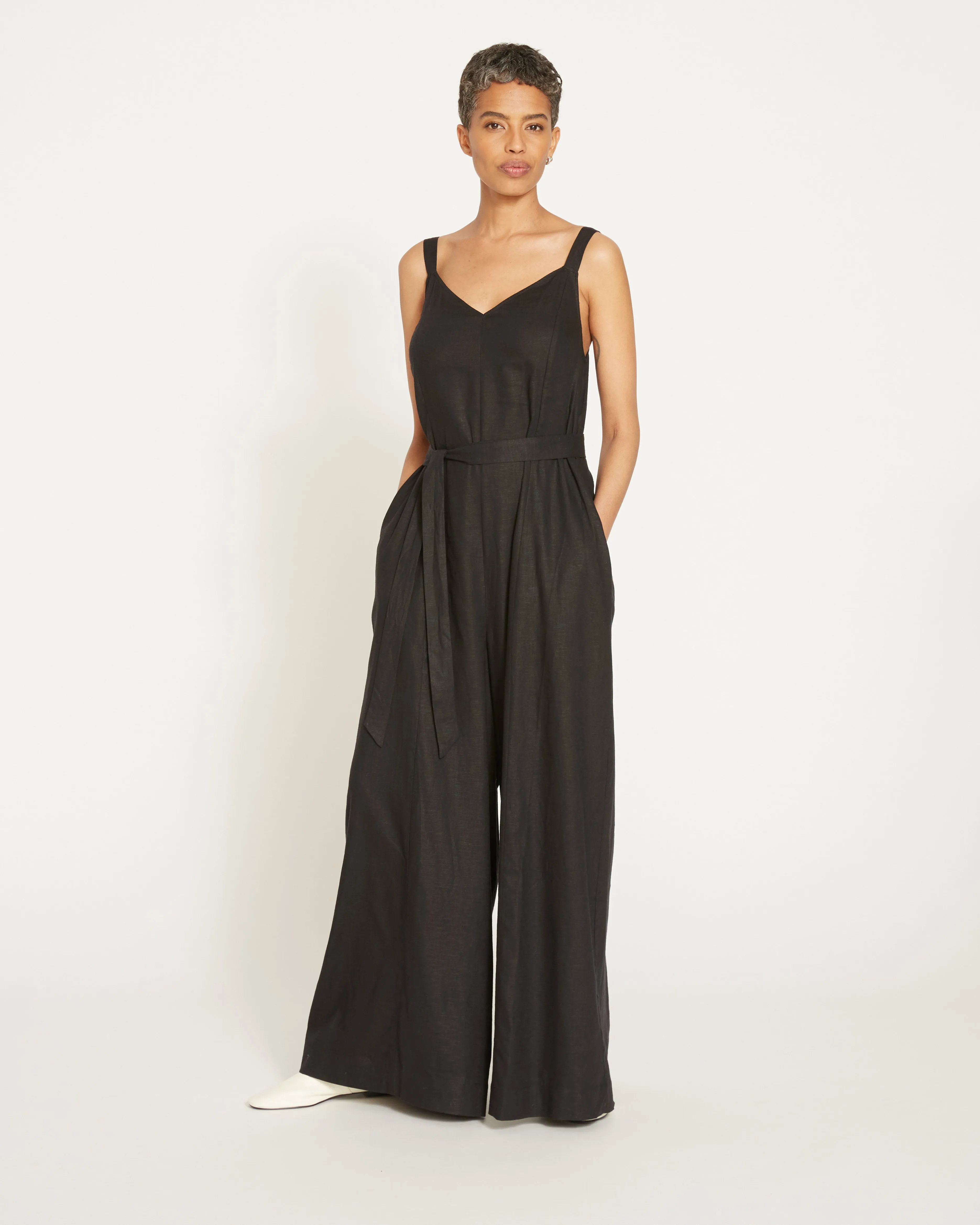 Promenade Linen Blend Jumpsuit - Black sold by Universal Standard product image thumbnail 3