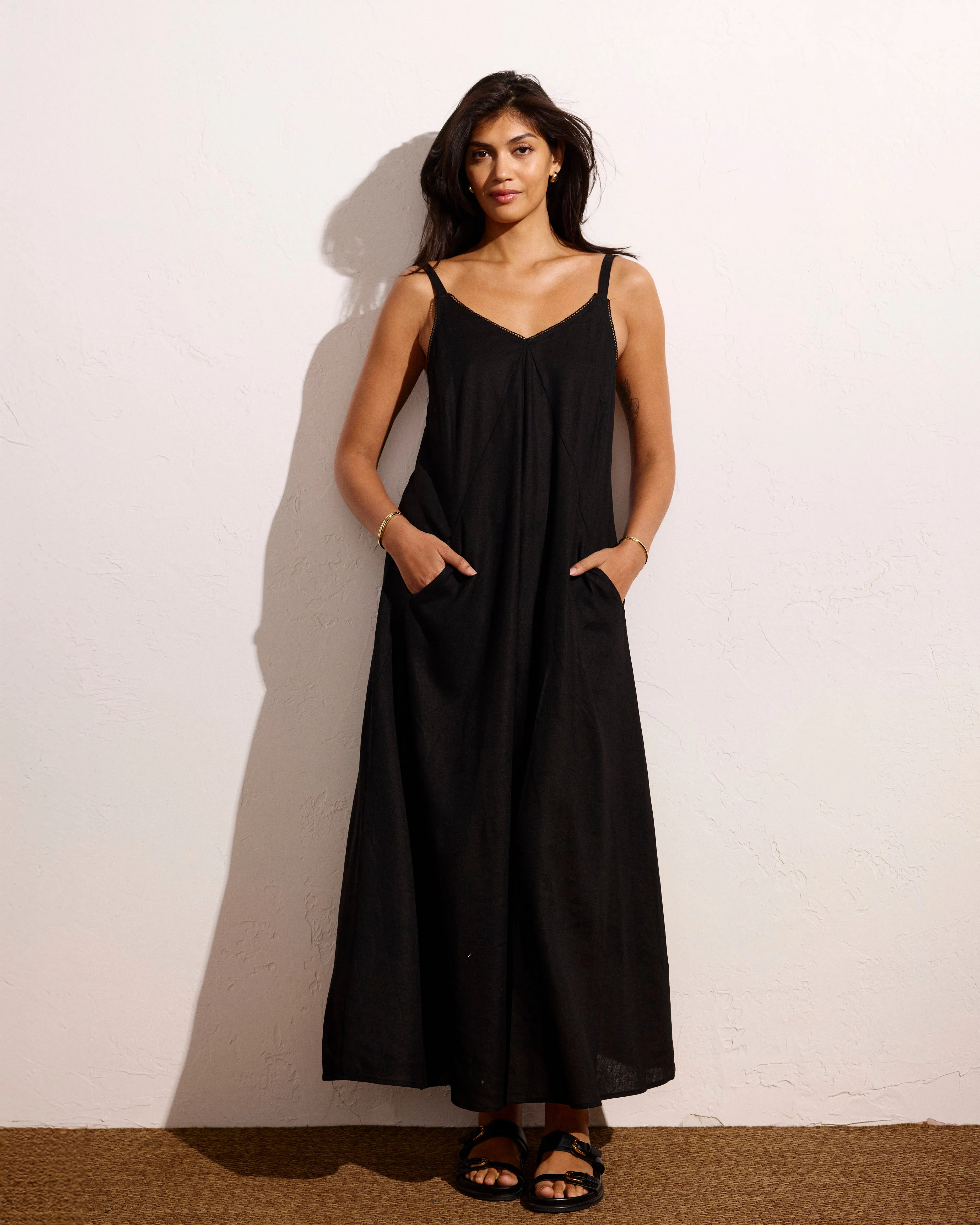 Kite Linen Blend Dress - Black sold by Universal Standard product image thumbnail 5