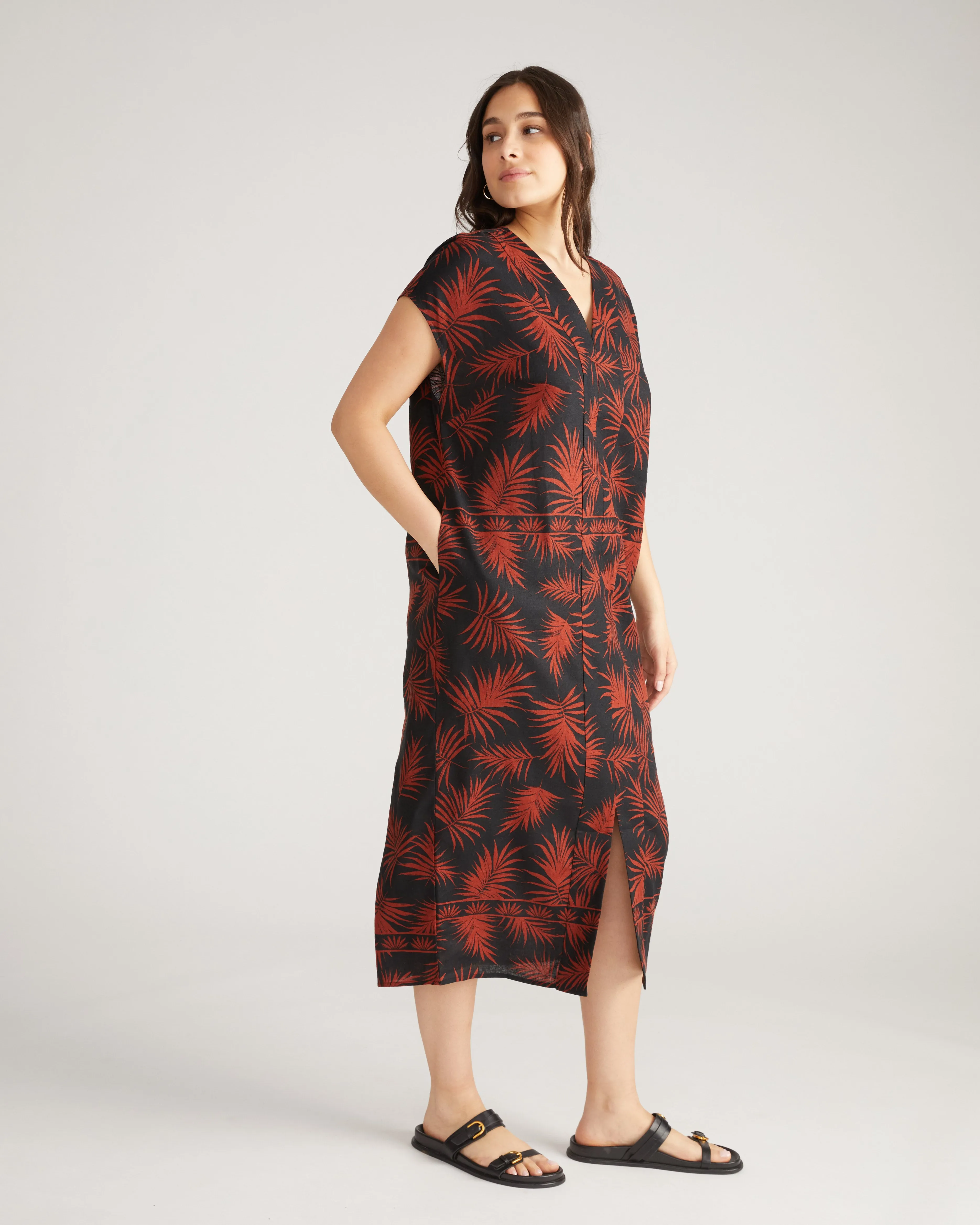 Cabana Linen Blend Kaftan - Bohem Print sold by Universal Standard product image thumbnail 3