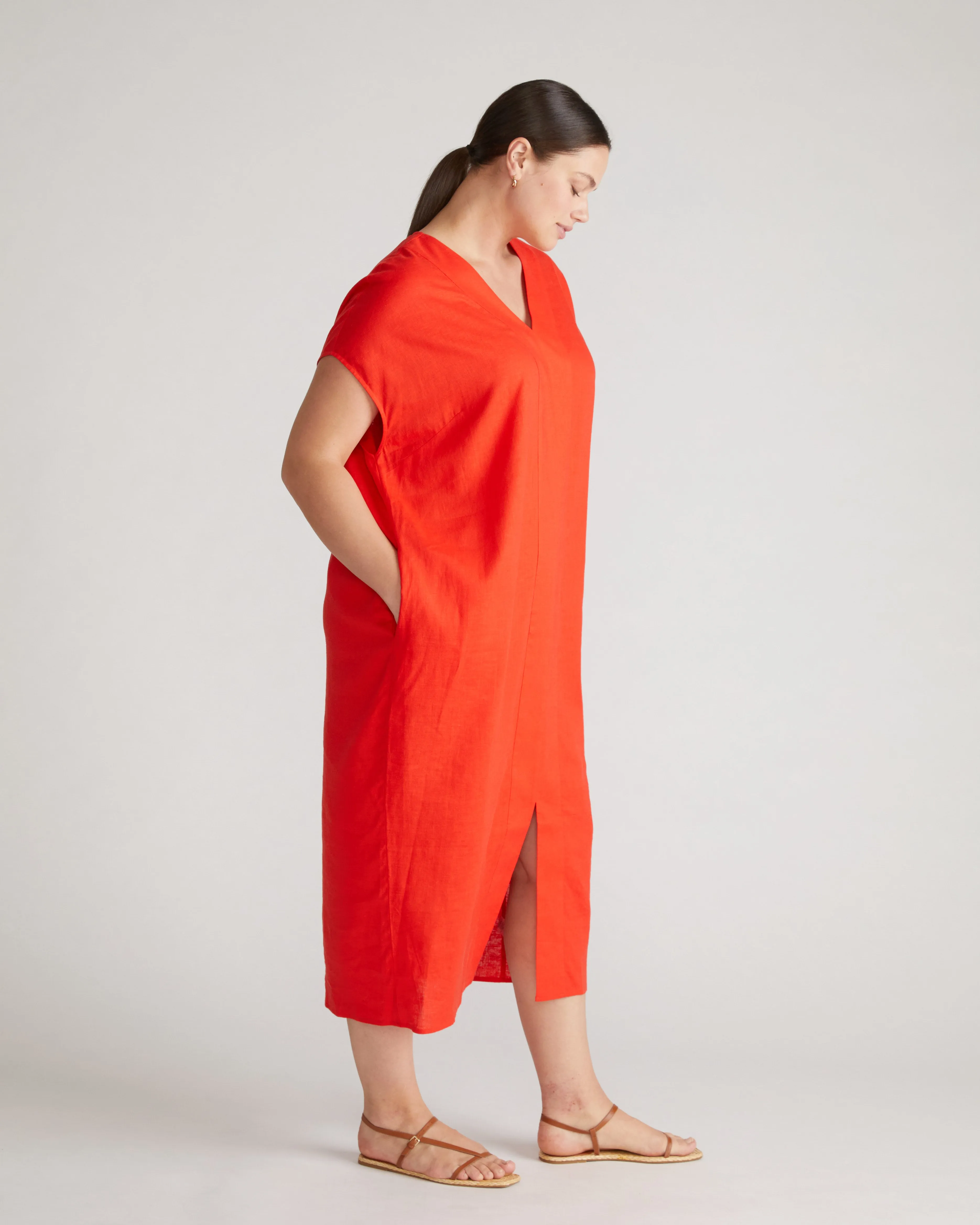 Cabana Linen Blend Kaftan - Shoreline Sunset sold by Universal Standard product image thumbnail 5