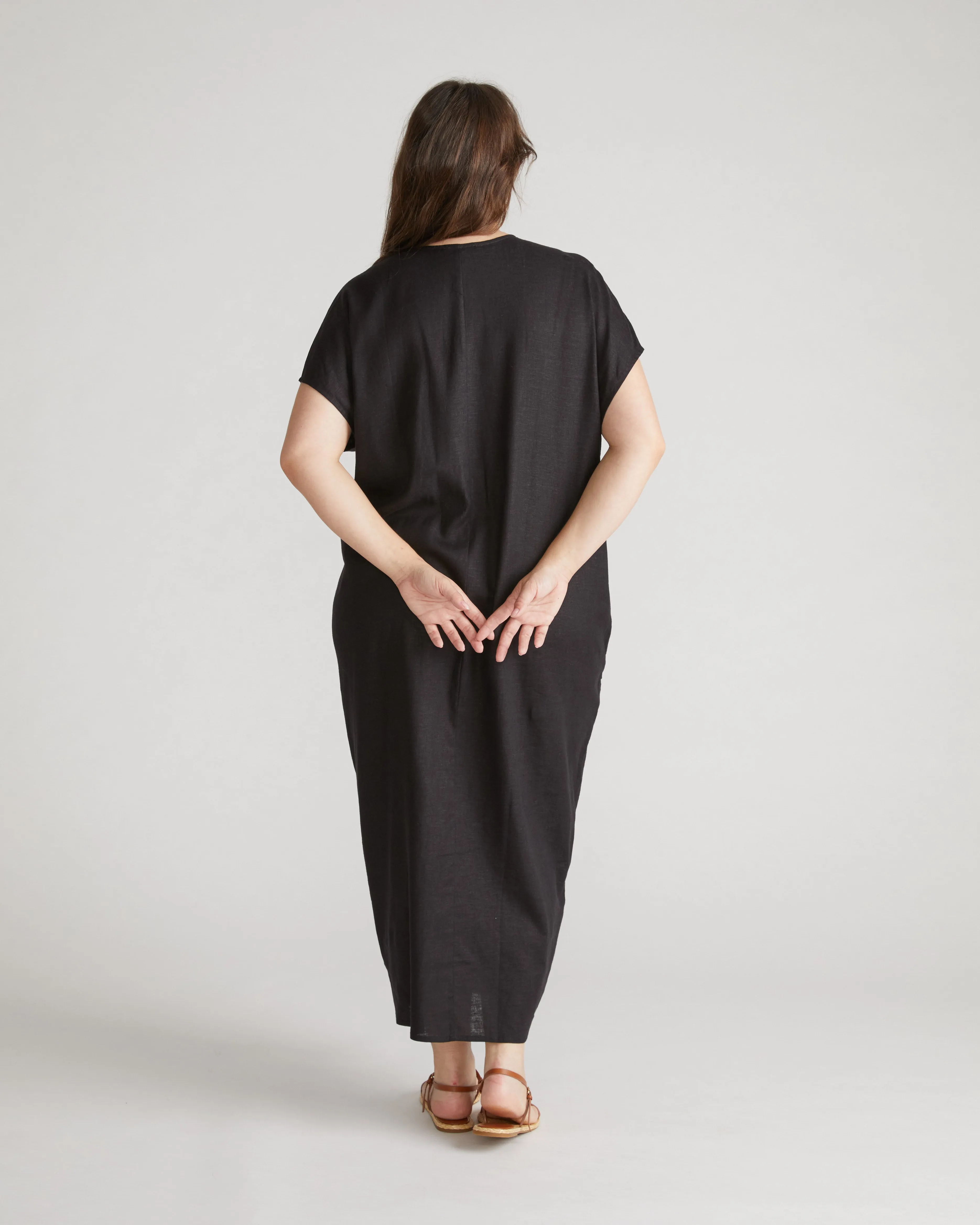 Cabana Linen Blend Kaftan - Black sold by Universal Standard product image thumbnail 4