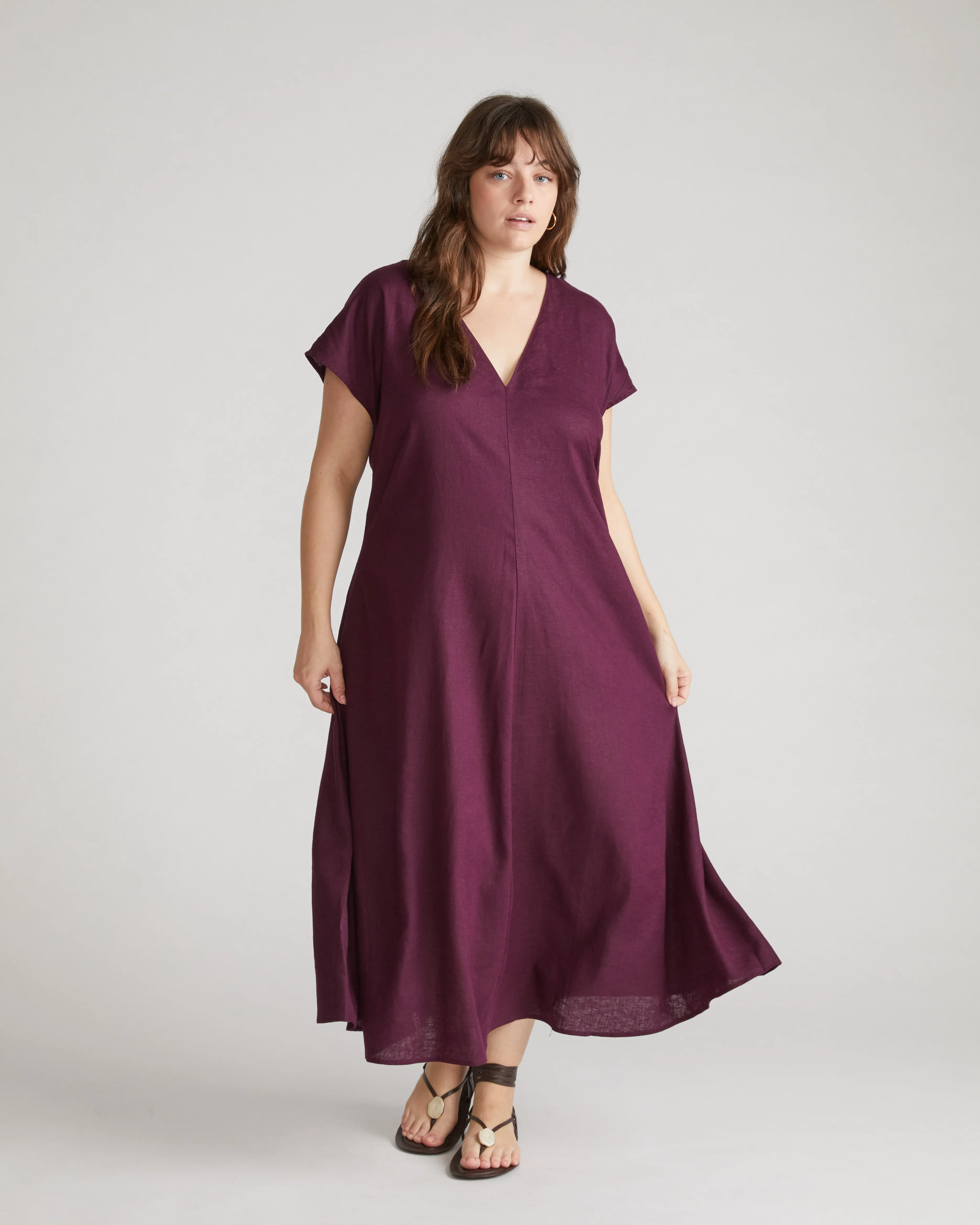 Louvre Bow Back Linen Blend Dress - Acai sold by Universal Standard product image thumbnail 2