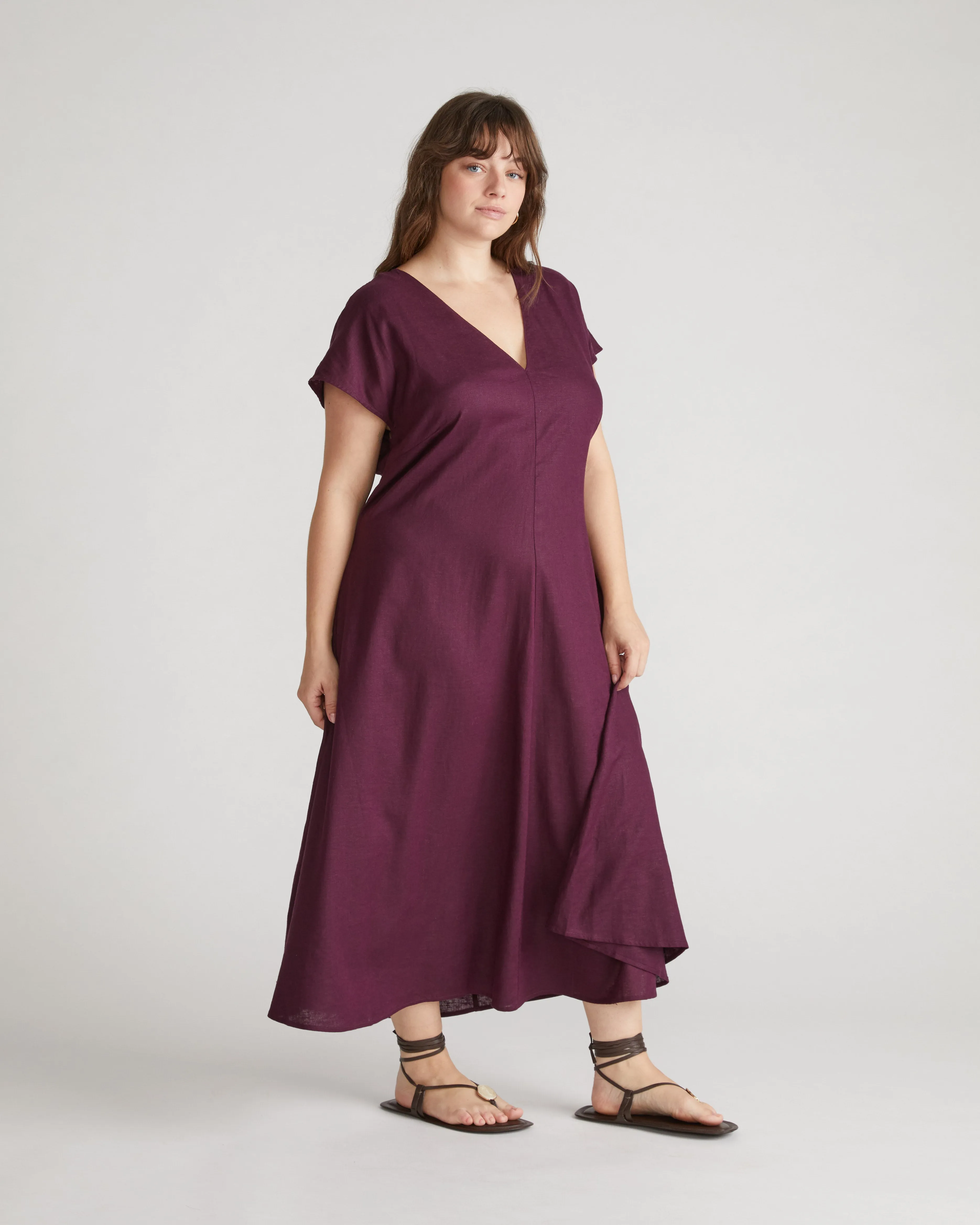 Louvre Bow Back Linen Blend Dress - Acai sold by Universal Standard product image thumbnail 4