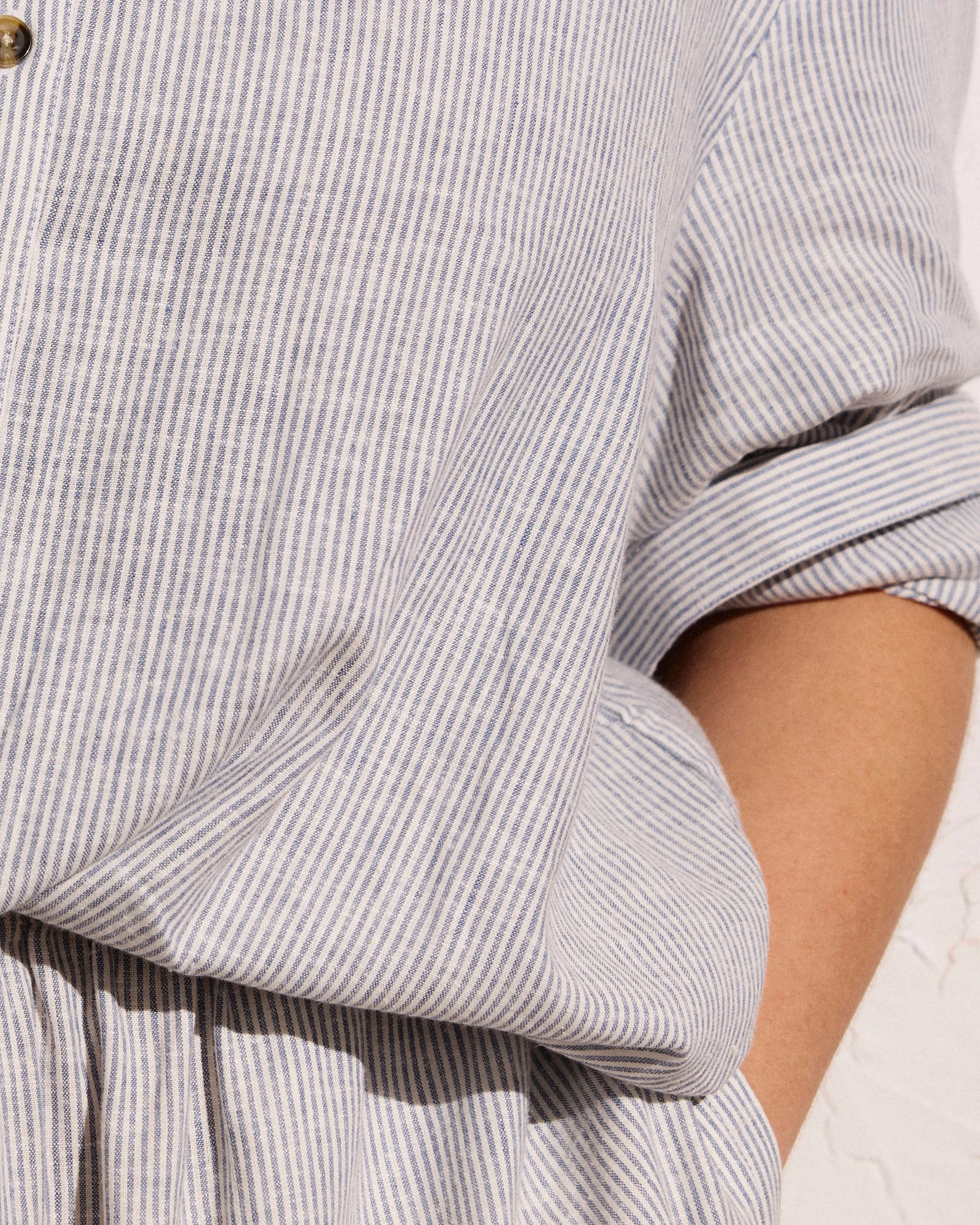 Dune Linen Blend Shirtdress - Beach Stripe sold by Universal Standard product image thumbnail 2