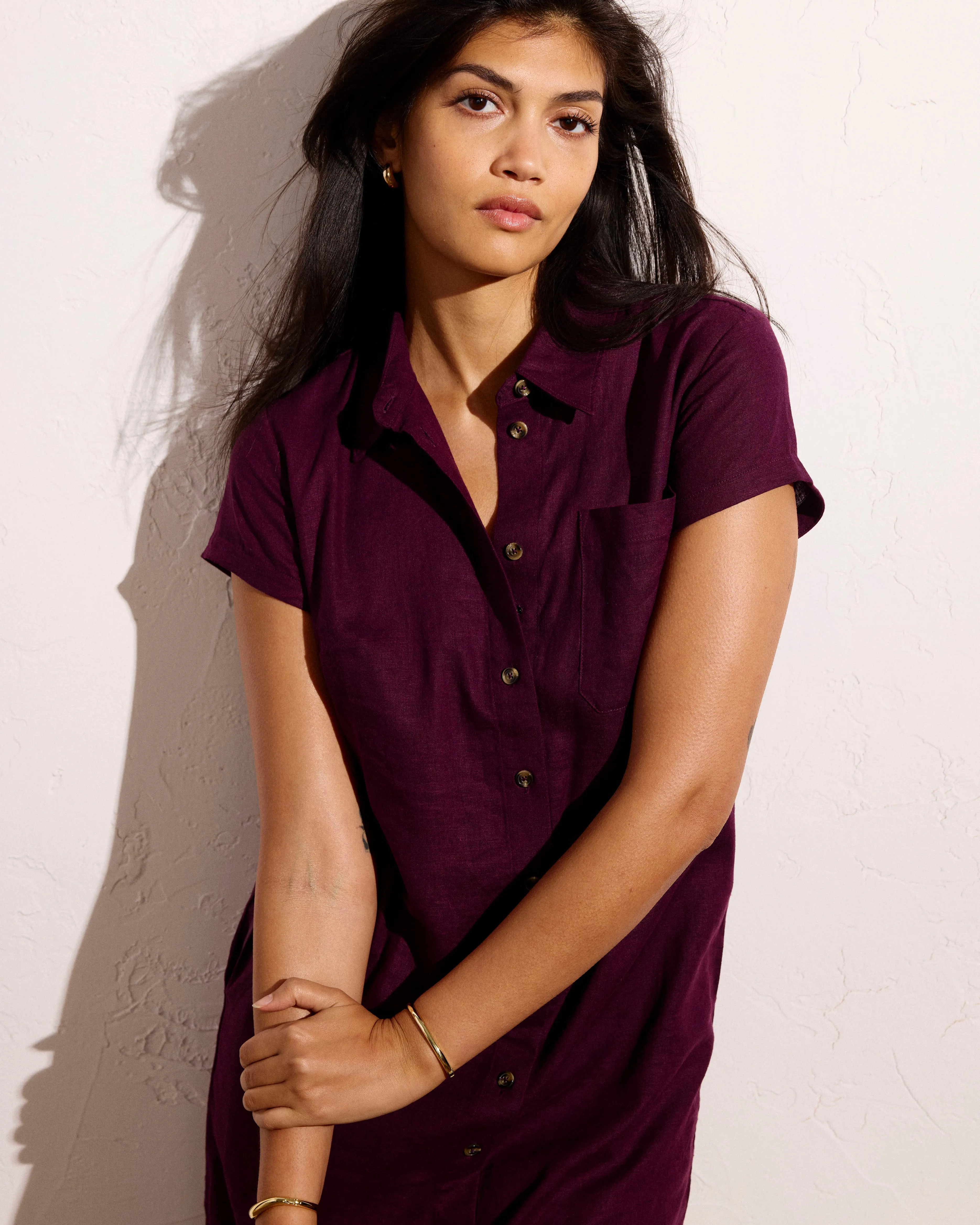 Dune Linen Blend Shirtdress - Acai sold by Universal Standard product image thumbnail 3