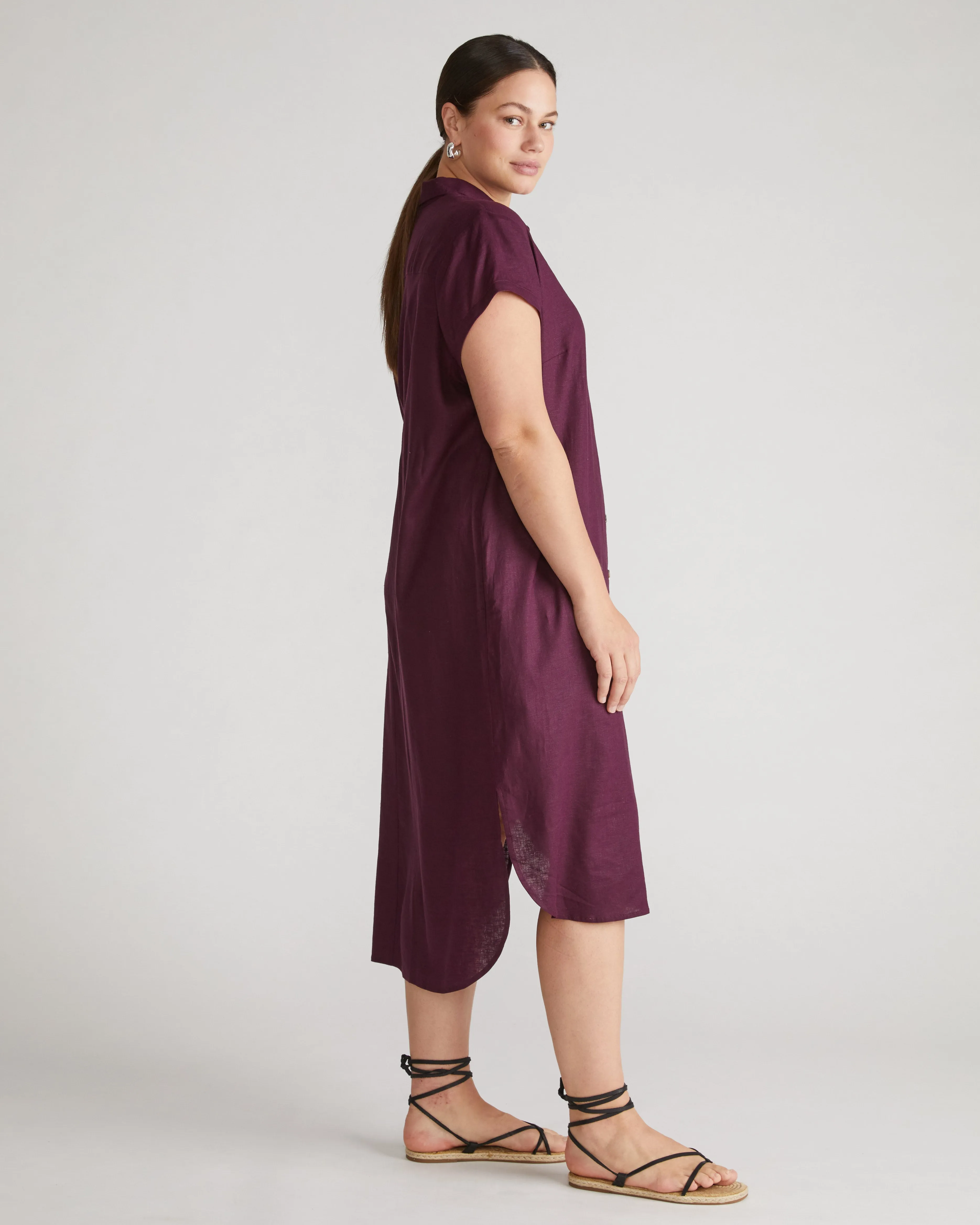 Dune Linen Blend Shirtdress - Acai sold by Universal Standard product image thumbnail 5