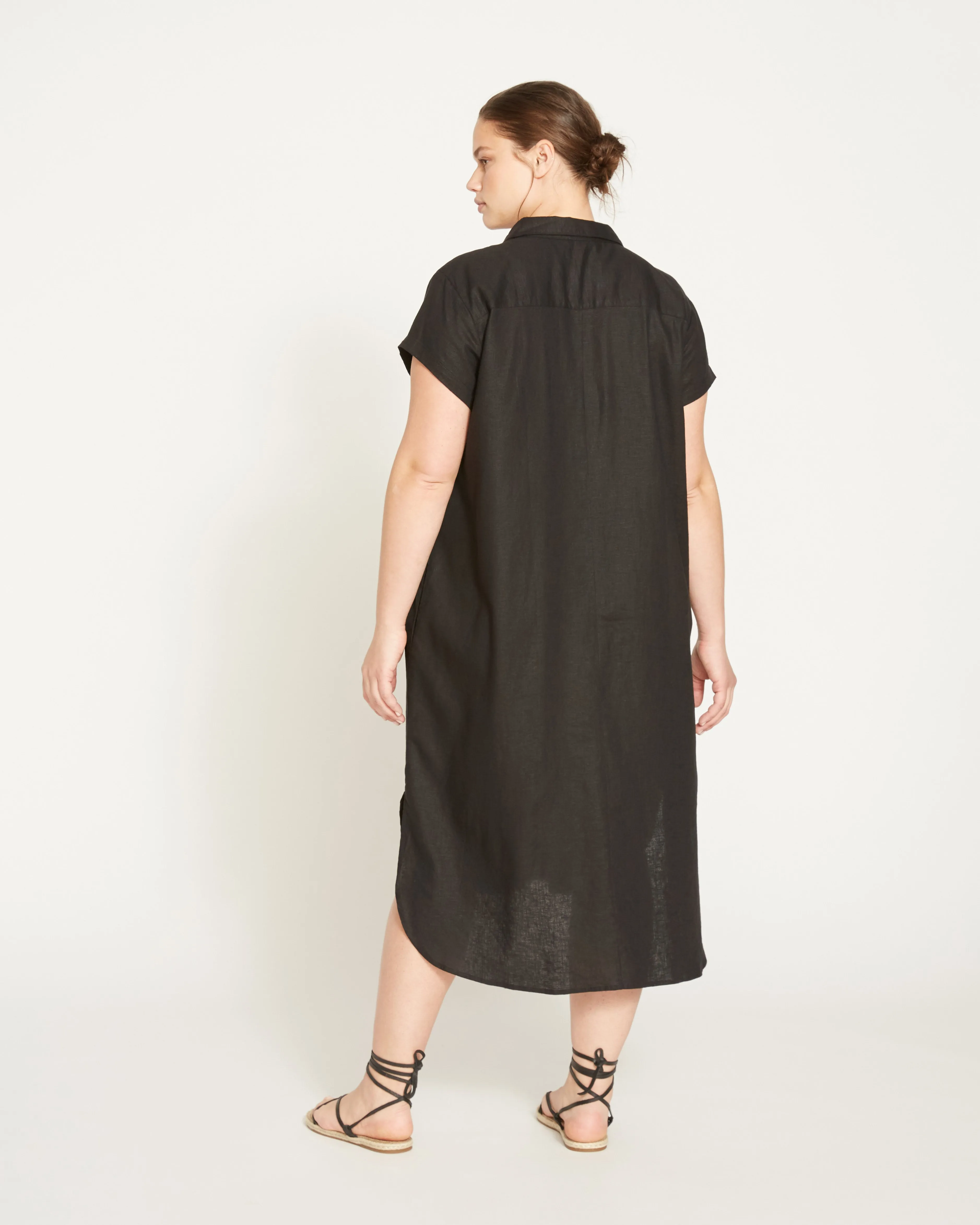 Dune Linen Blend Shirtdress - Black sold by Universal Standard product image thumbnail 5