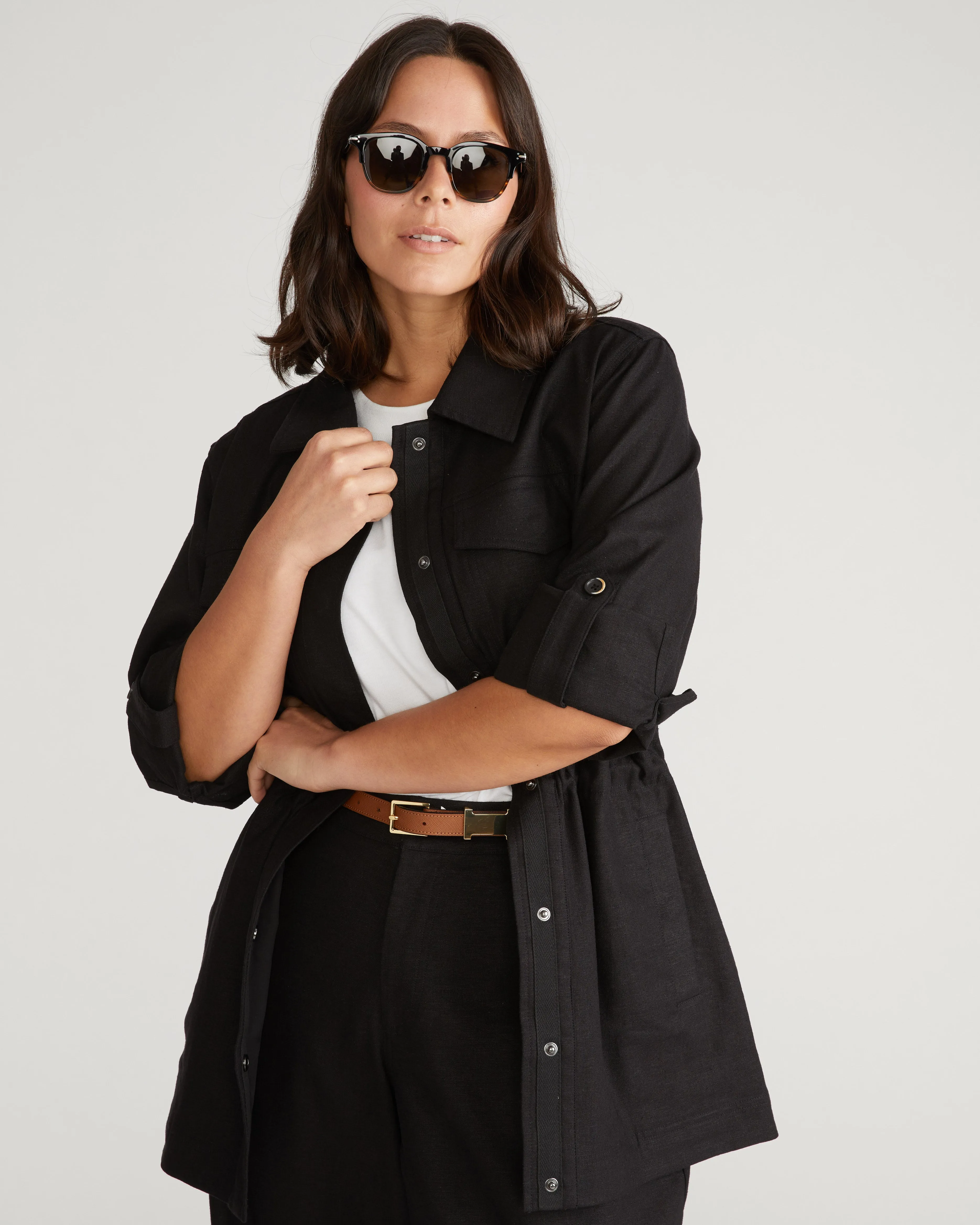 Vineyard Linen Blend Jacket - Black sold by Universal Standard product image thumbnail 2