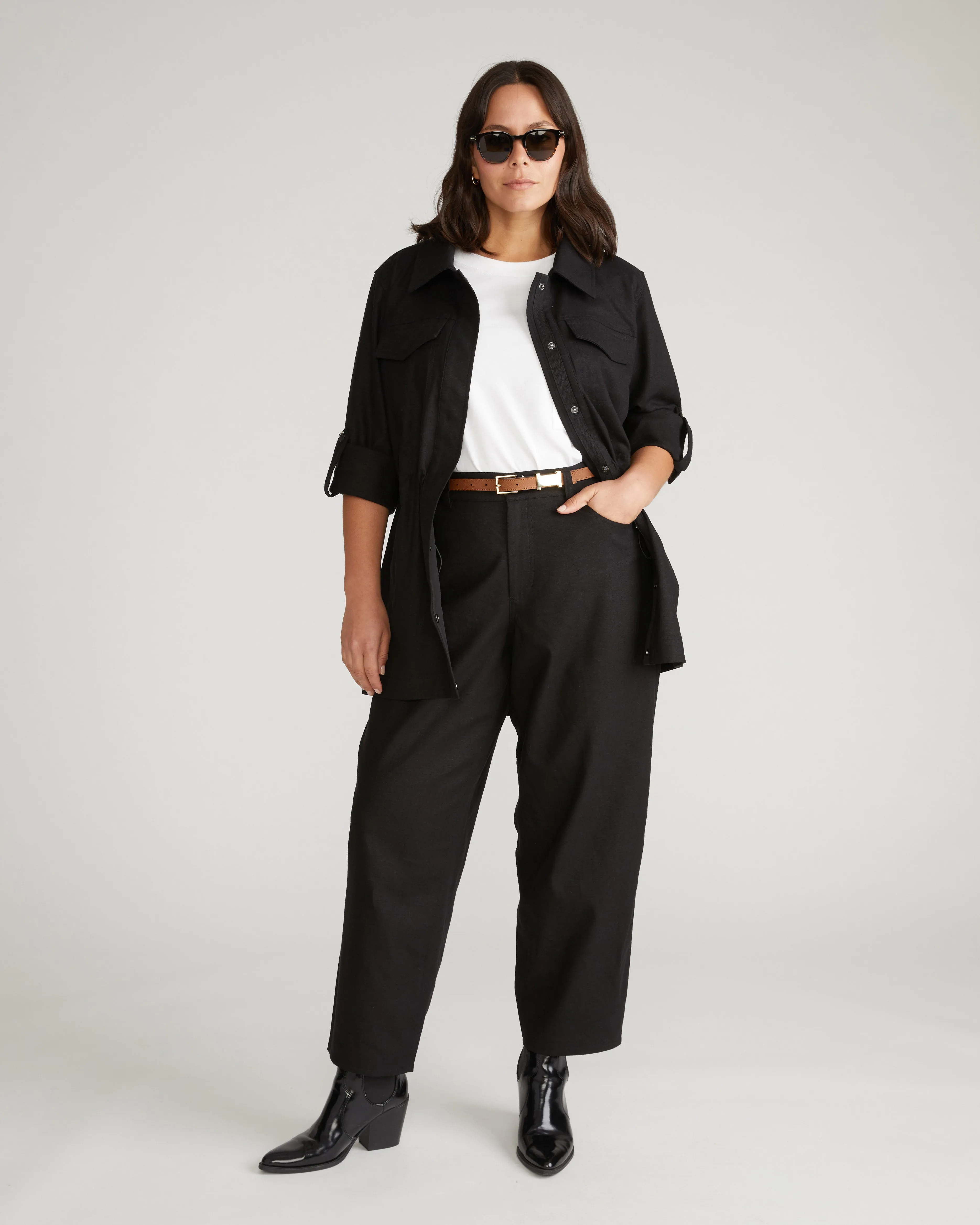Vineyard Linen Blend Jacket - Black sold by Universal Standard
