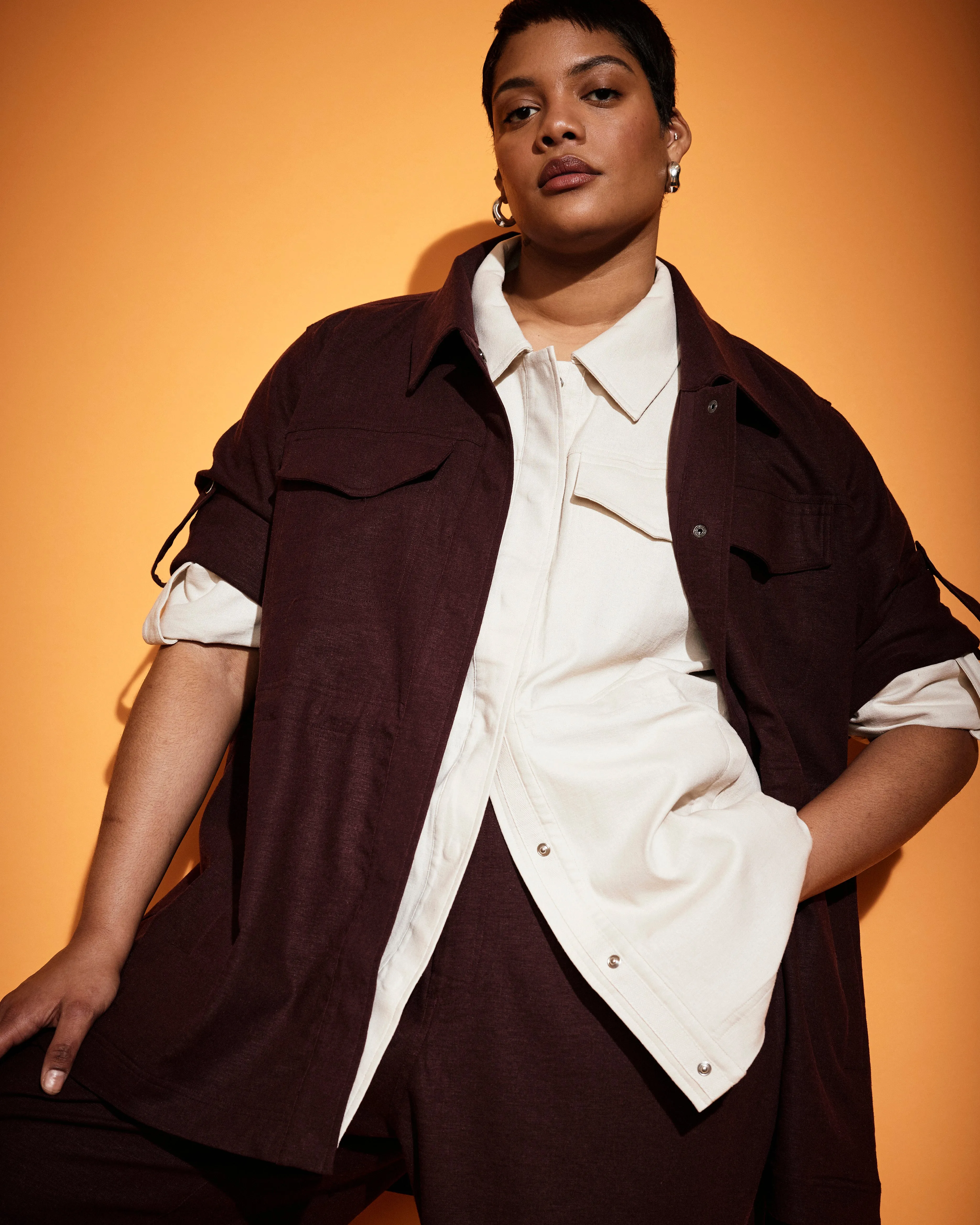 Vineyard Linen Blend Jacket - Brulee sold by Universal Standard product image thumbnail 2