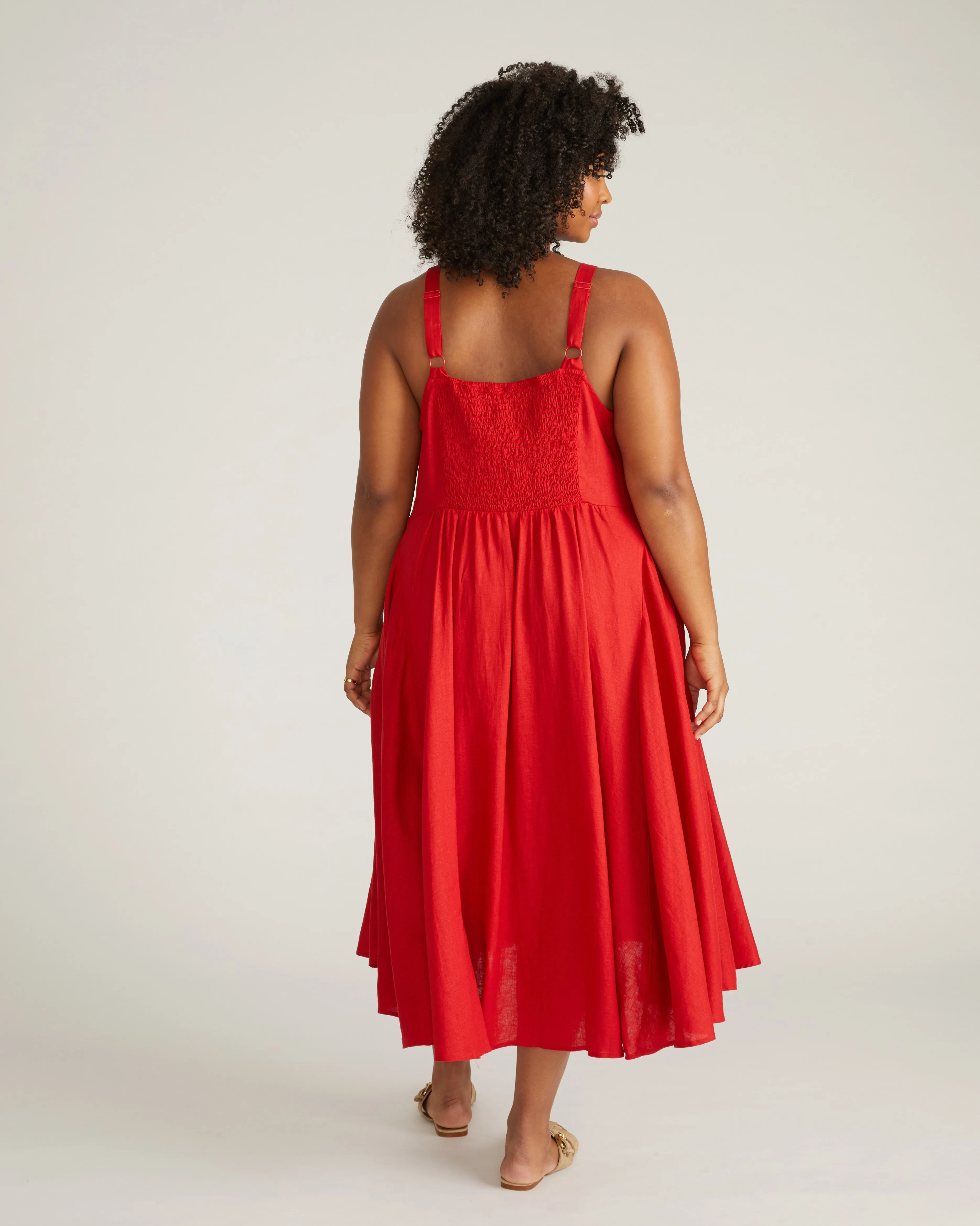 Sunshower Flowy Linen Blend Dress - Ruby Red sold by Universal Standard product image thumbnail 4