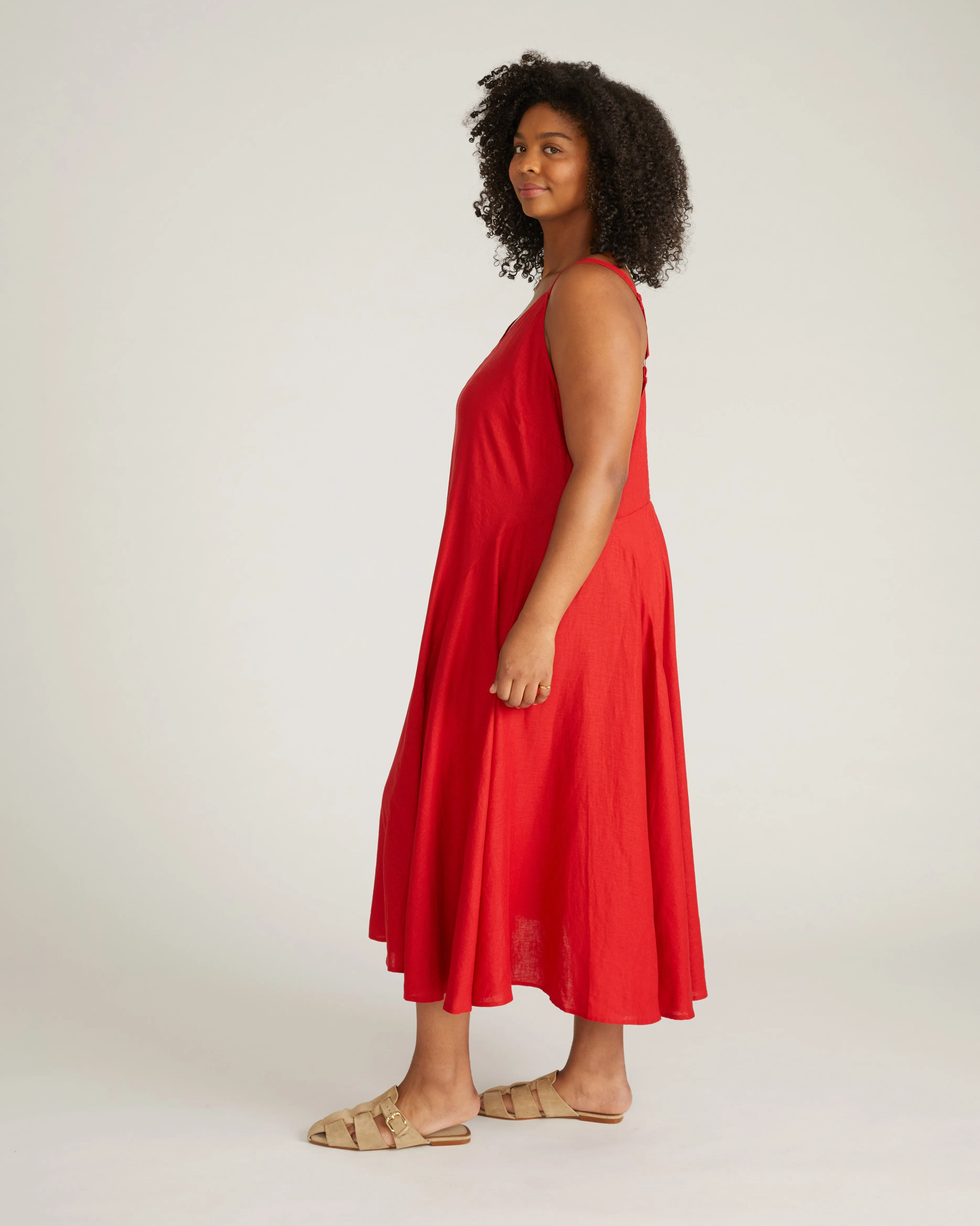 Sunshower Flowy Linen Blend Dress - Ruby Red sold by Universal Standard product image thumbnail 3