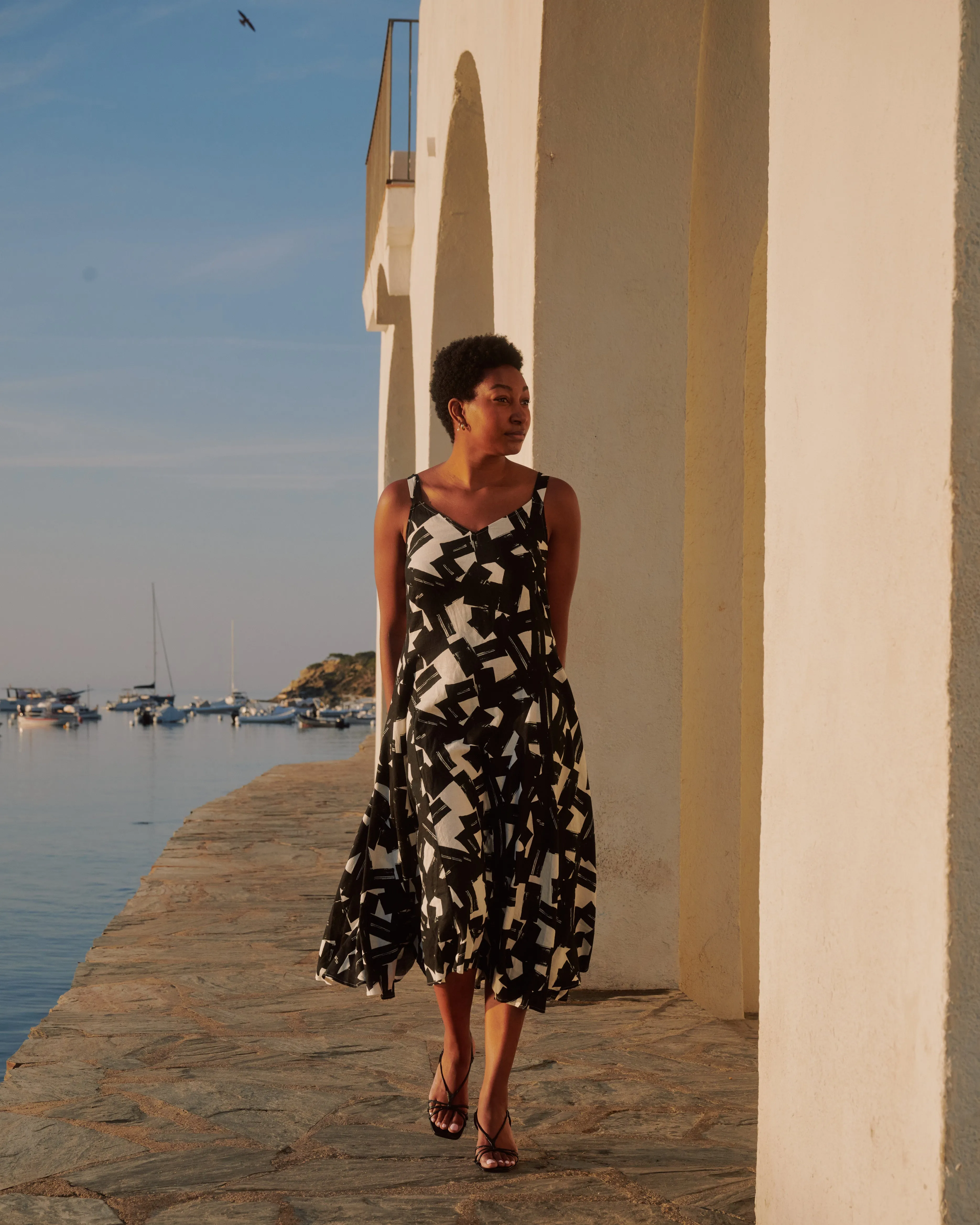 Sunshower Flowy Linen Blend Dress - Santiago Print sold by Universal Standard