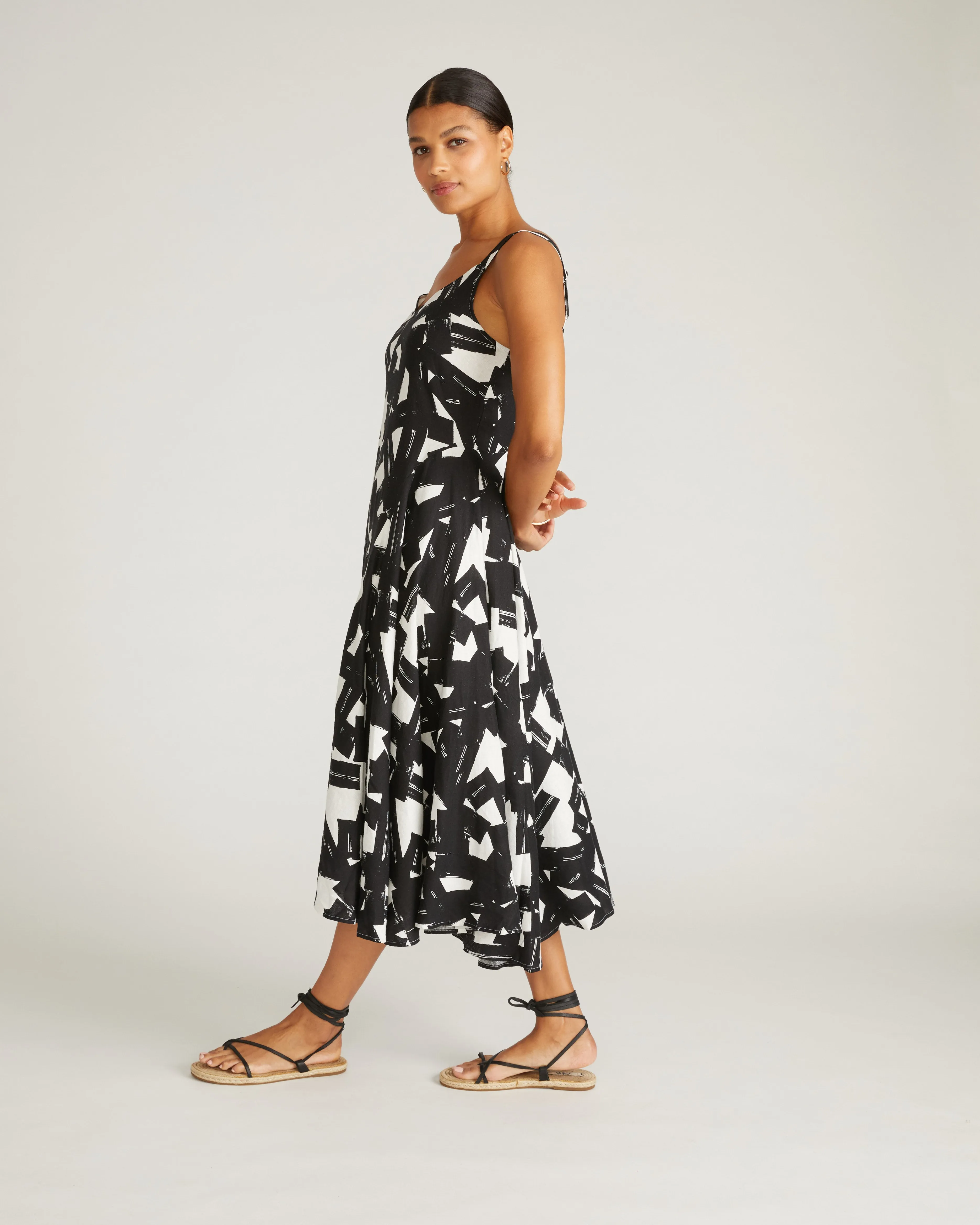 Sunshower Flowy Linen Blend Dress - Santiago Print sold by Universal Standard product image thumbnail 5