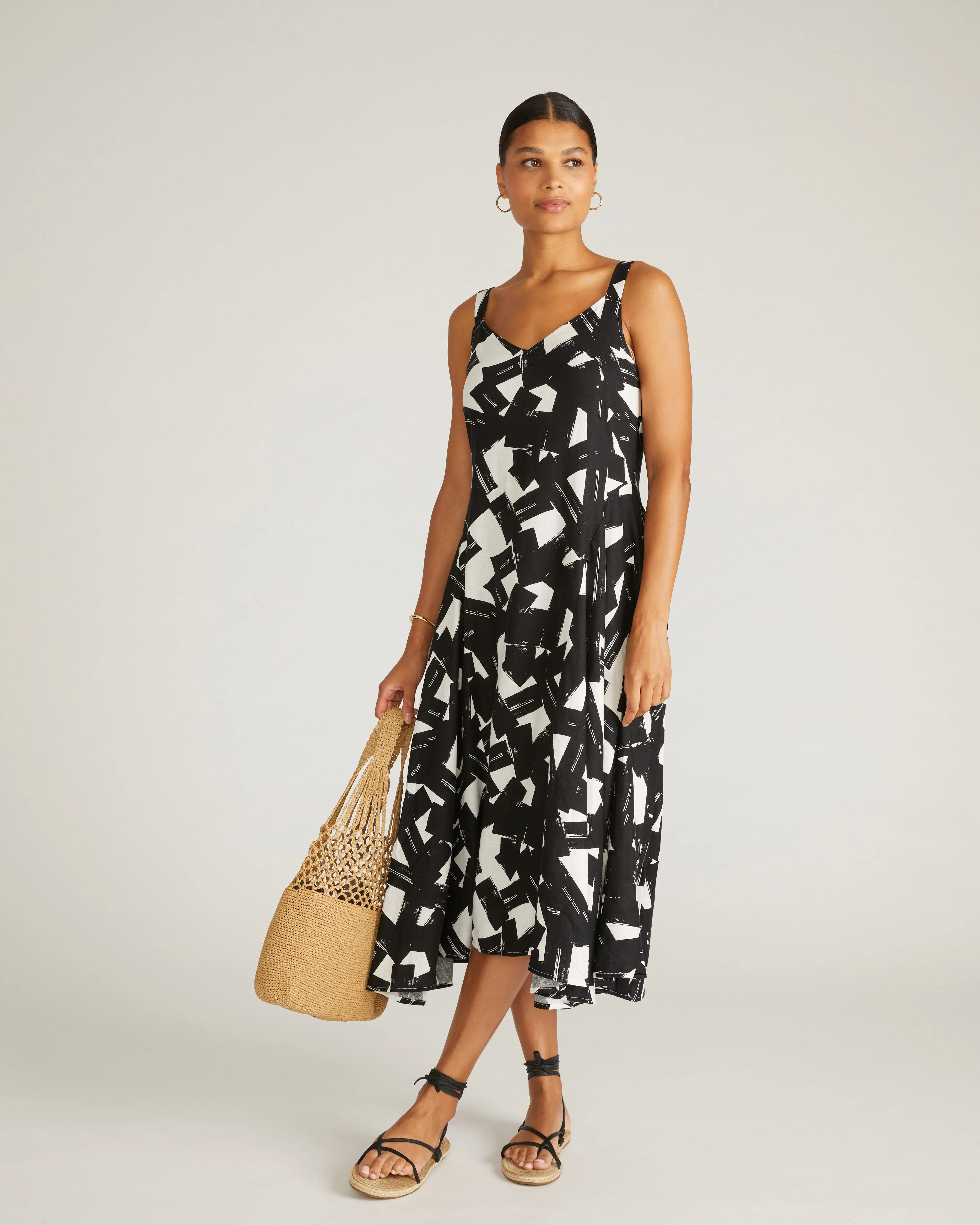 Sunshower Flowy Linen Blend Dress - Santiago Print sold by Universal Standard product image thumbnail 3