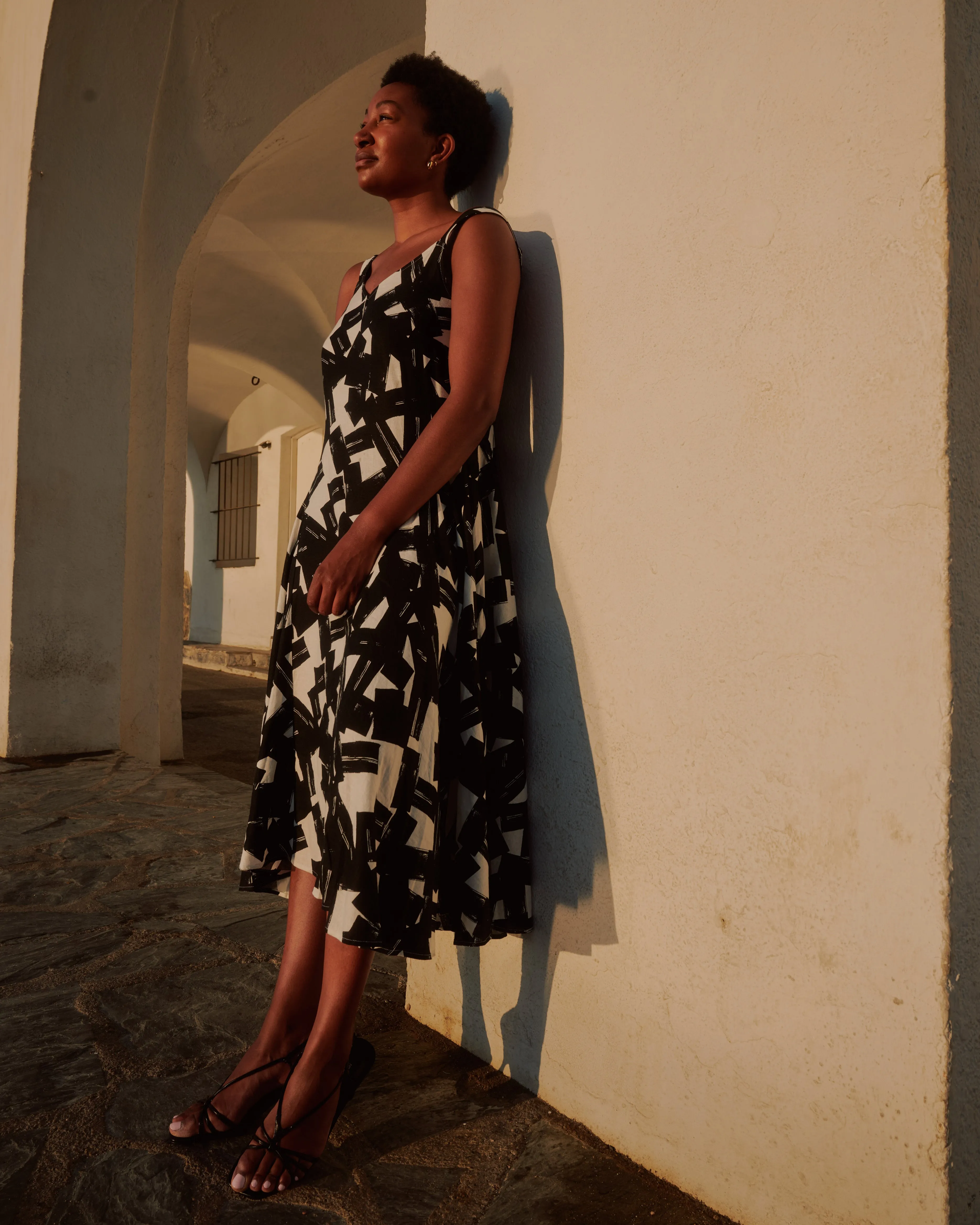 Sunshower Flowy Linen Blend Dress - Santiago Print sold by Universal Standard product image thumbnail 2