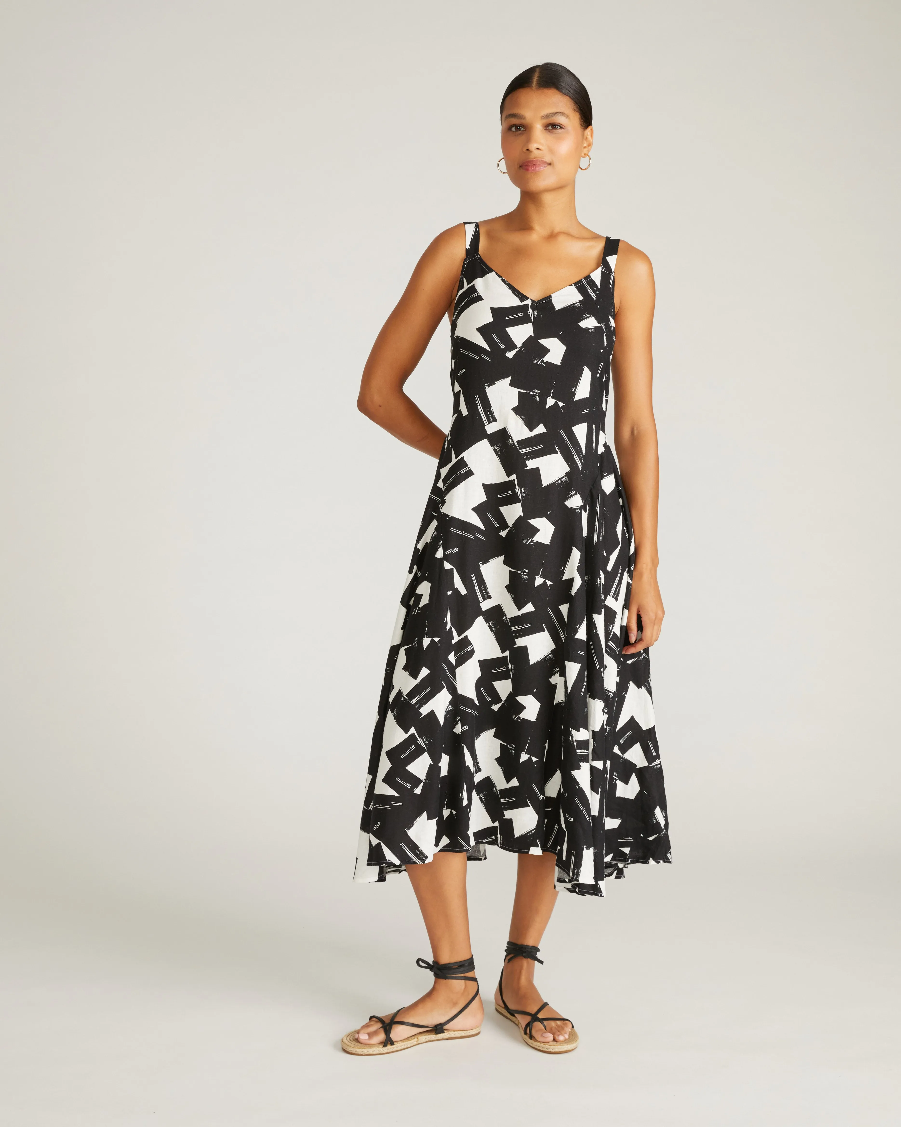 Sunshower Flowy Linen Blend Dress - Santiago Print sold by Universal Standard product image thumbnail 4