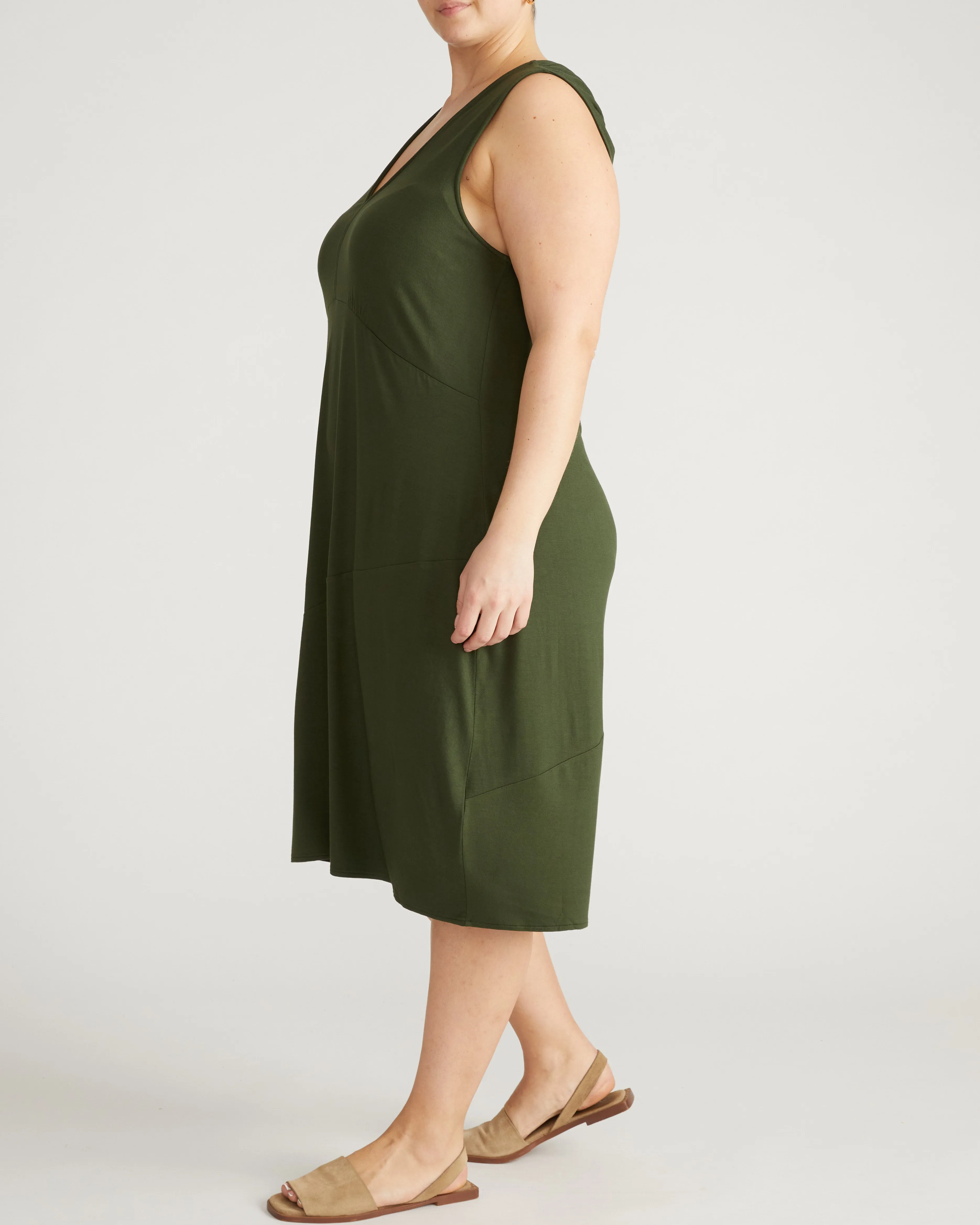 Lila Tie-Back Liquid Jersey Dress - Coratina Green sold by Universal Standard product image thumbnail 2