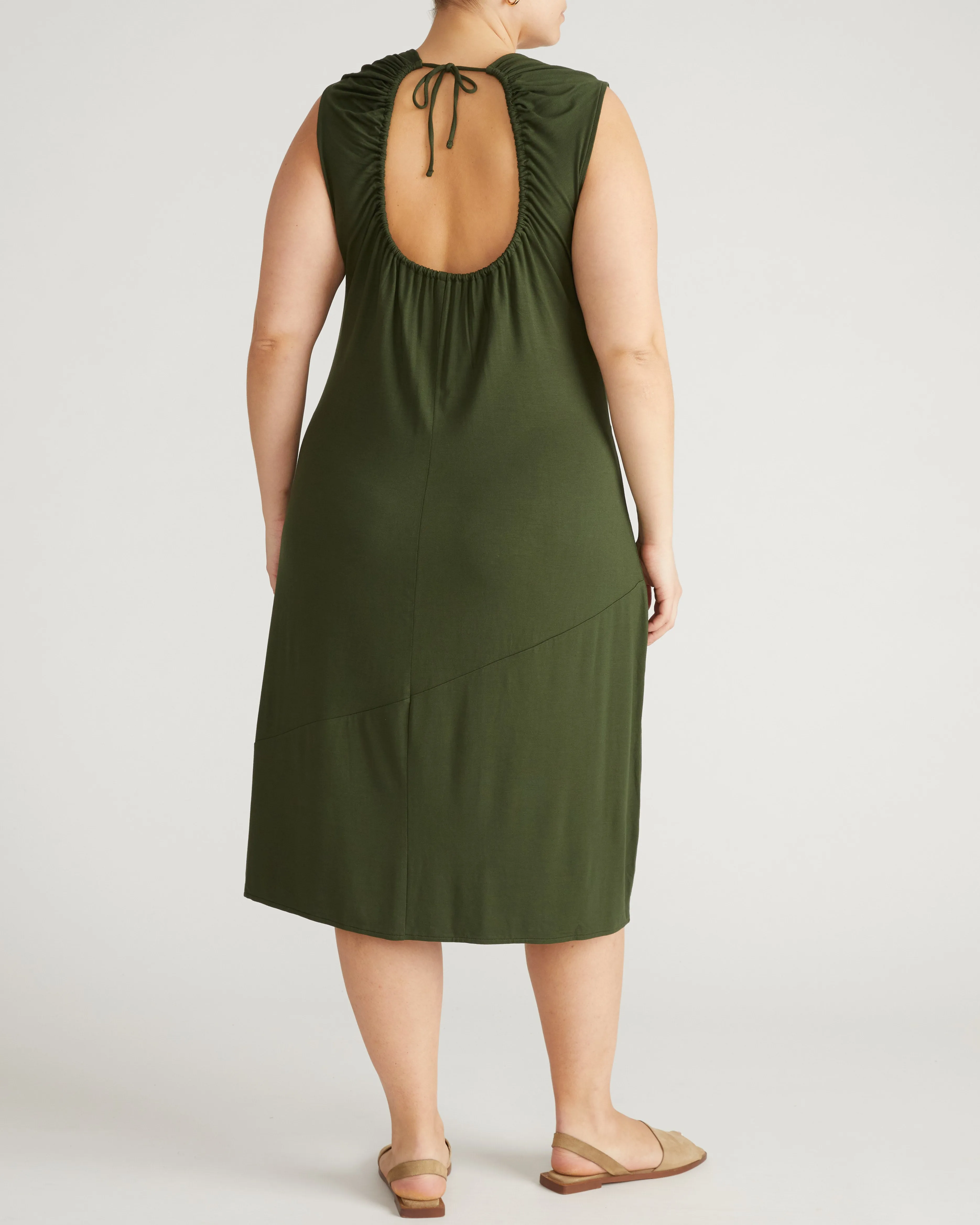 Lila Tie-Back Liquid Jersey Dress - Coratina Green sold by Universal Standard product image thumbnail 3