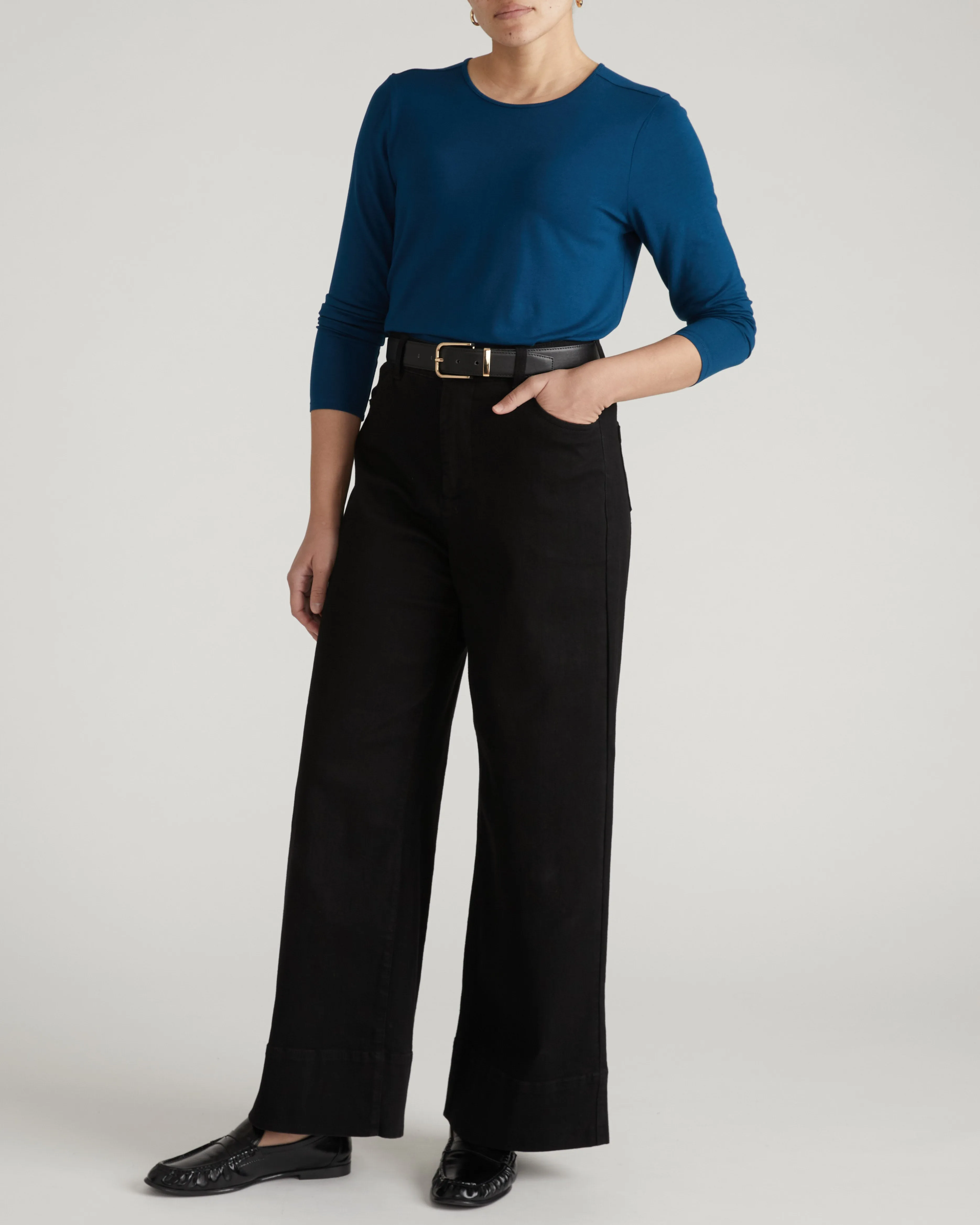 Joan Liquid Jersey Long Sleeve Top - Blue Teal sold by Universal Standard product image thumbnail 3