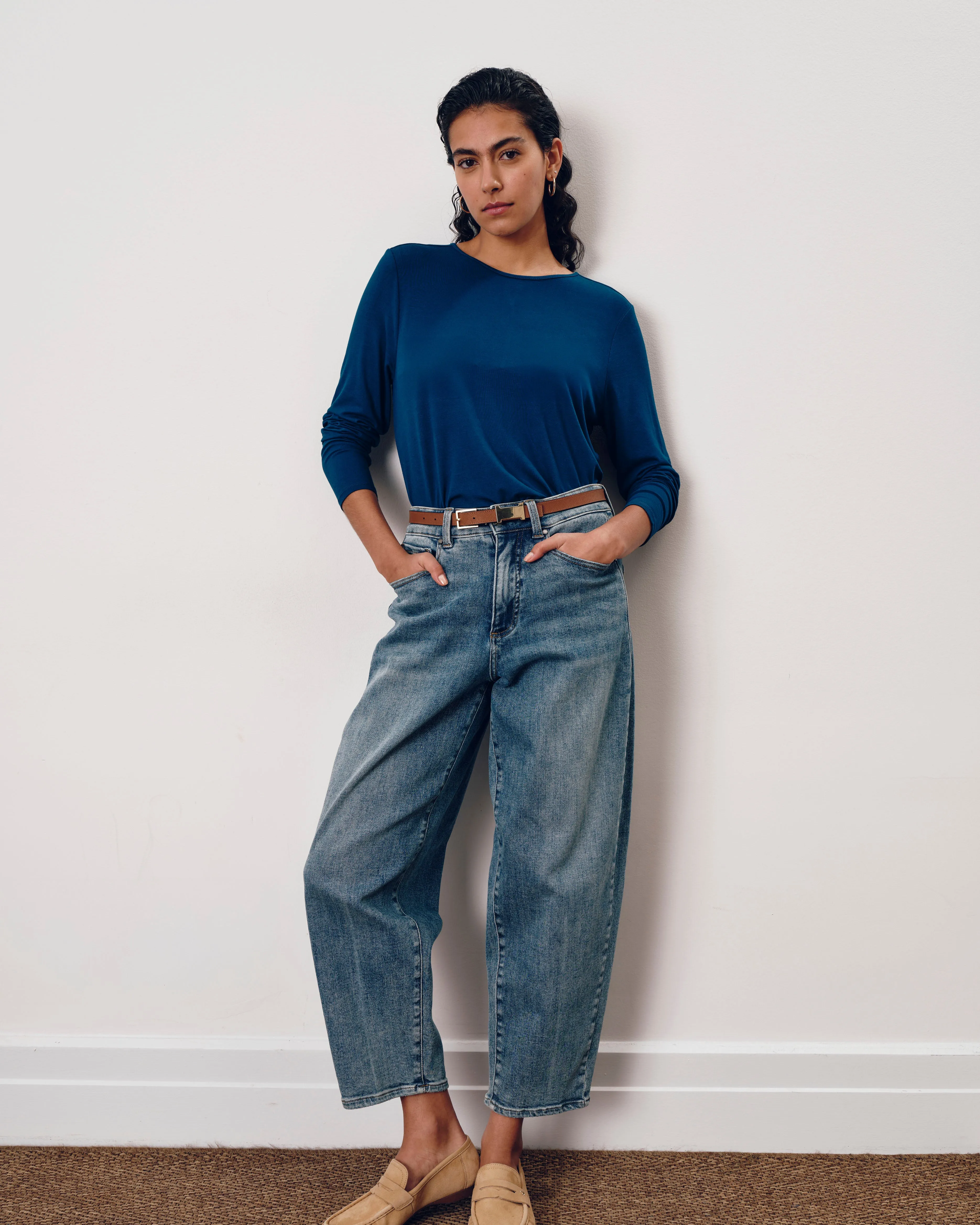 Joan Liquid Jersey Long Sleeve Top - Blue Teal sold by Universal Standard product image thumbnail 2
