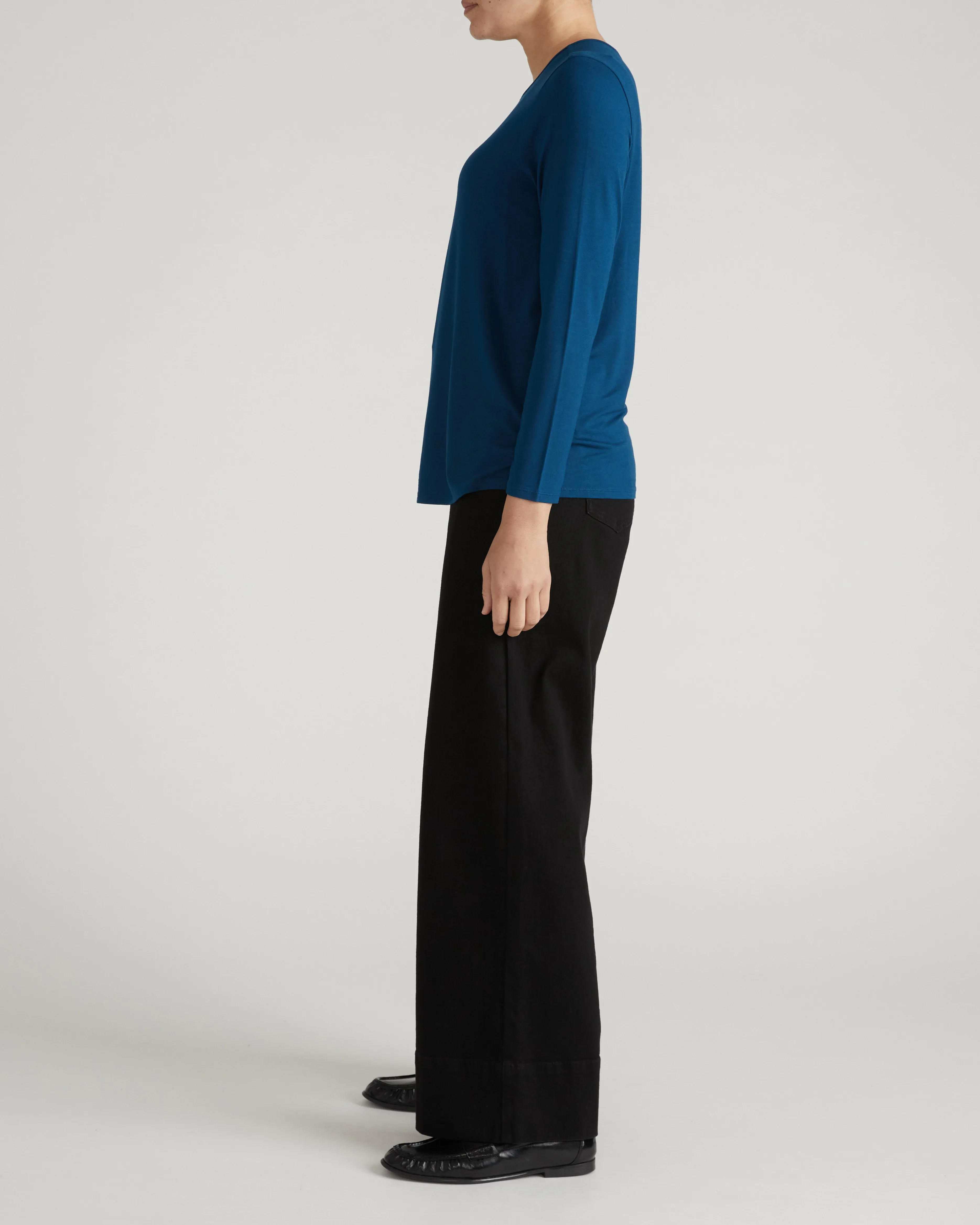 Joan Liquid Jersey Long Sleeve Top - Blue Teal sold by Universal Standard product image thumbnail 4