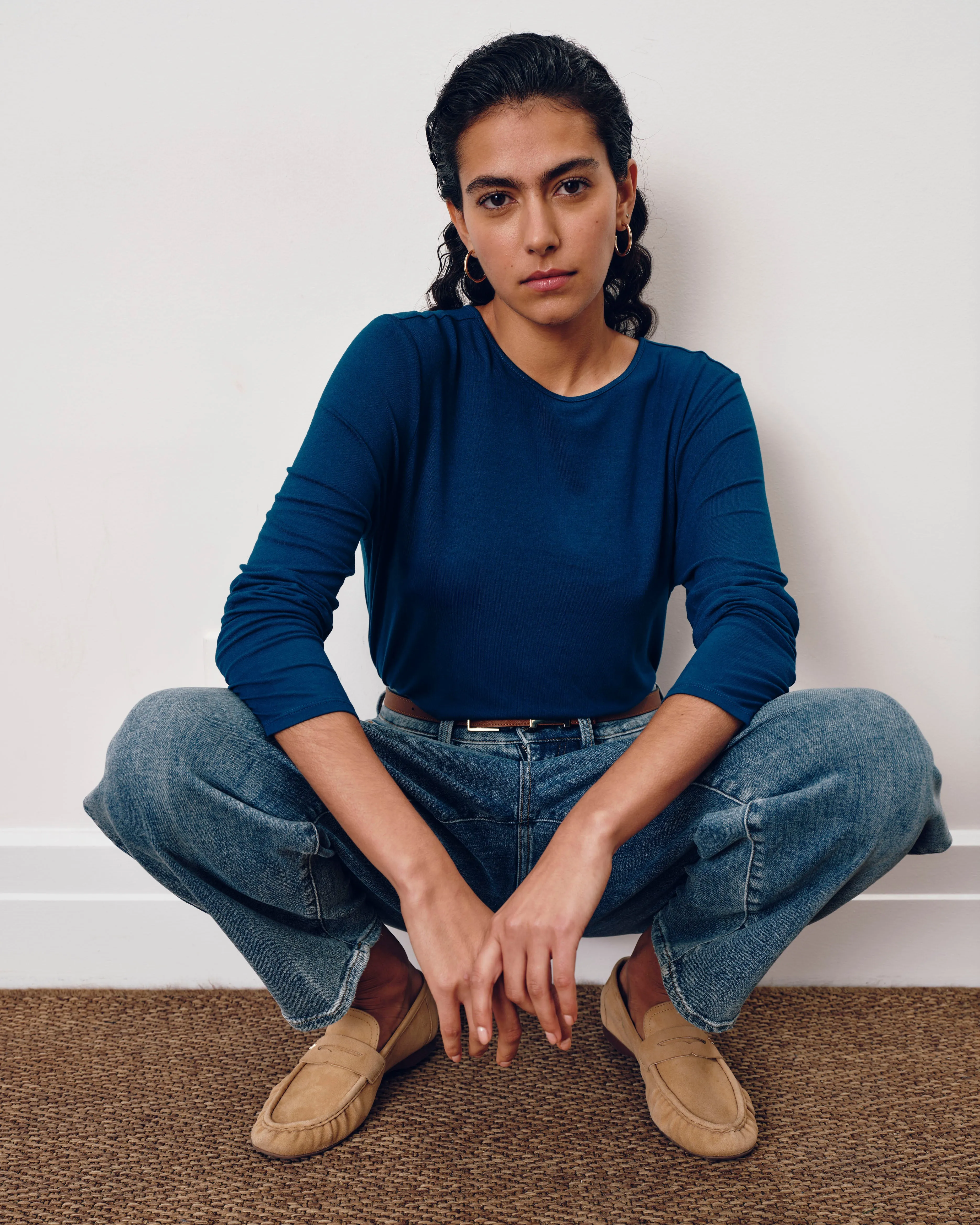 Joan Liquid Jersey Long Sleeve Top - Blue Teal sold by Universal Standard