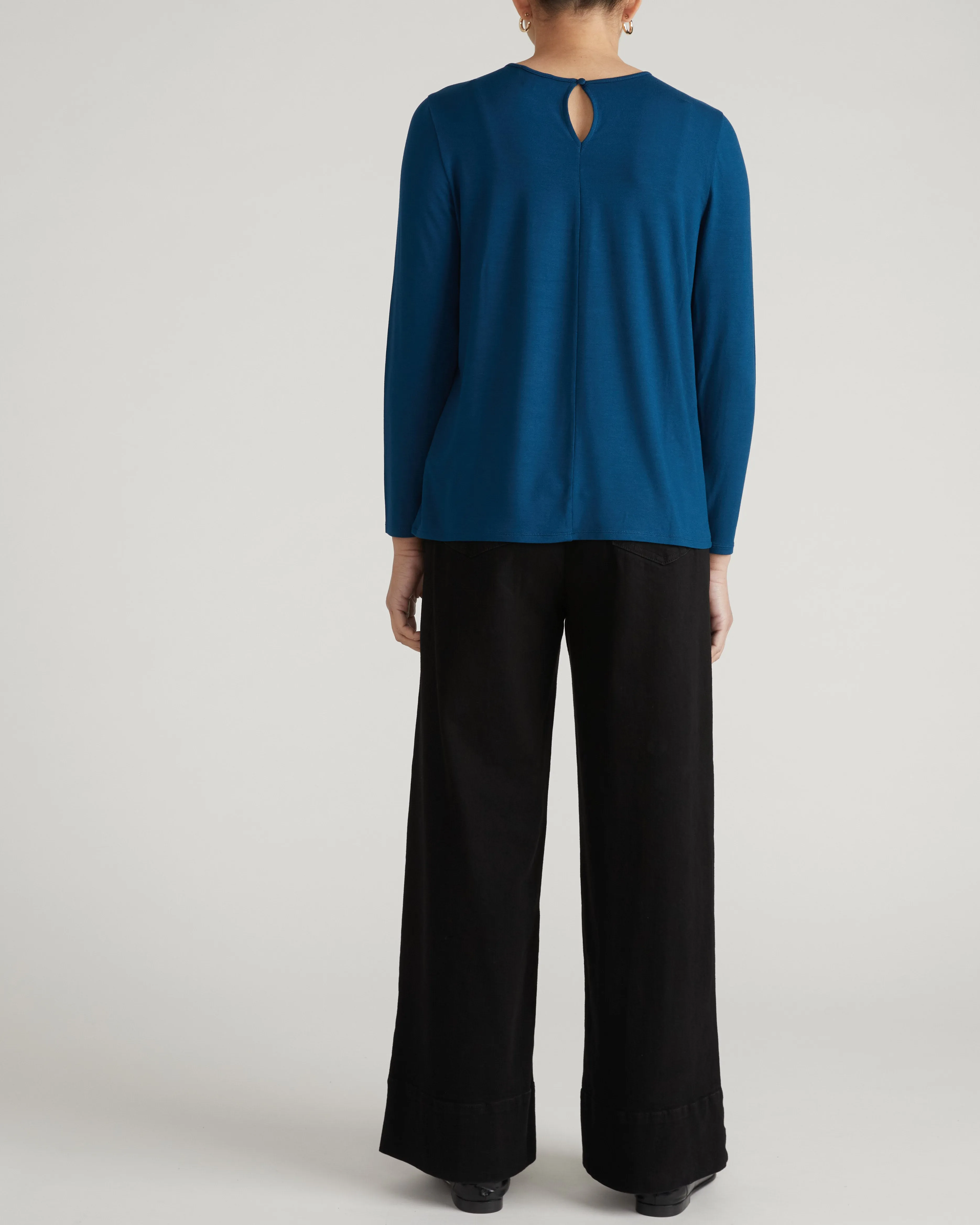Joan Liquid Jersey Long Sleeve Top - Blue Teal sold by Universal Standard product image thumbnail 5