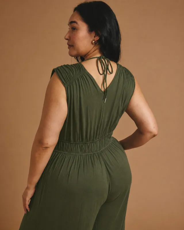 Zoey Liquid Jersey Jumpsuit - Coratina Green made by Universal Standard