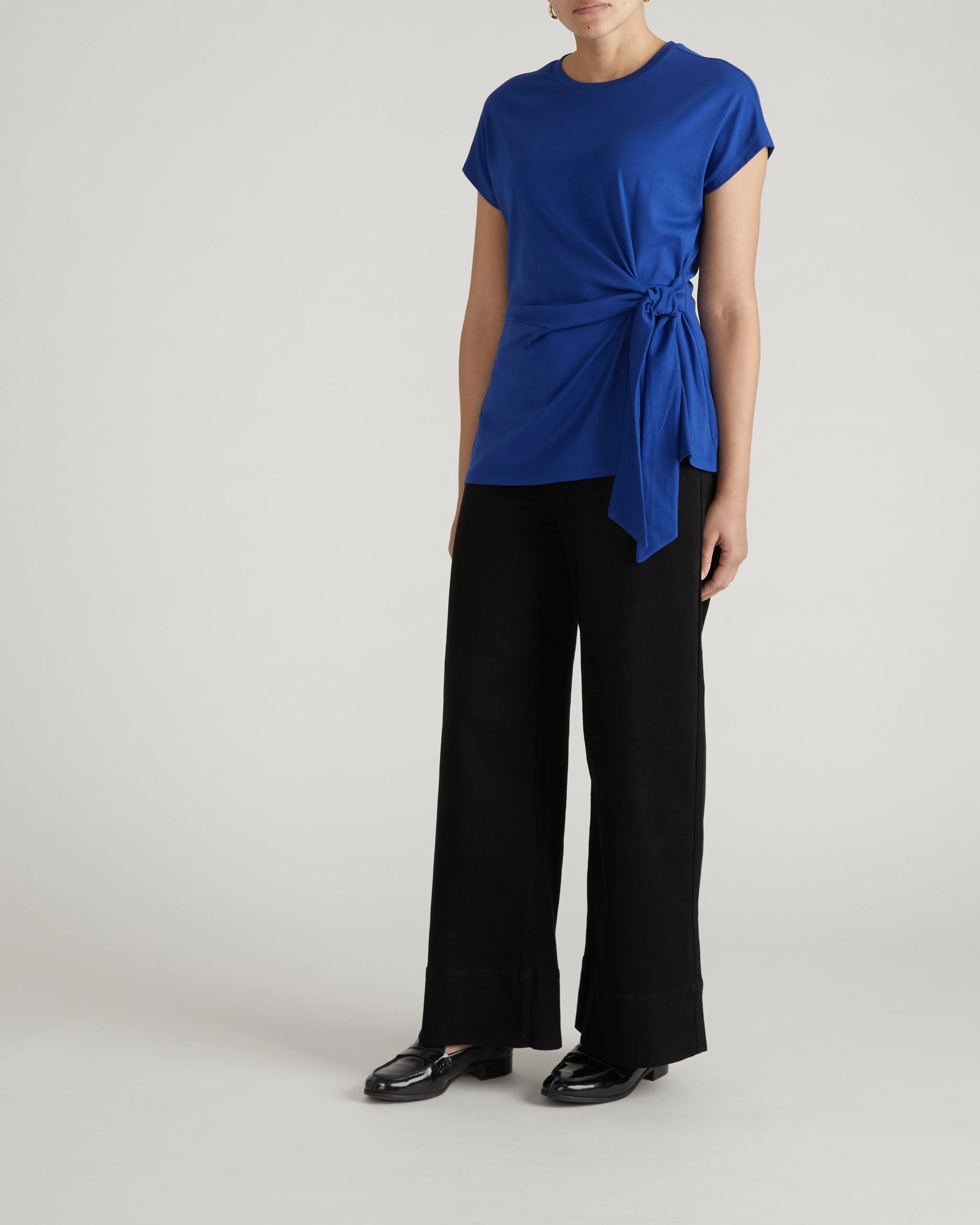 Crescent Breton Stripe Knot Tee - Solid Ultramarine sold by Universal Standard product image thumbnail 2