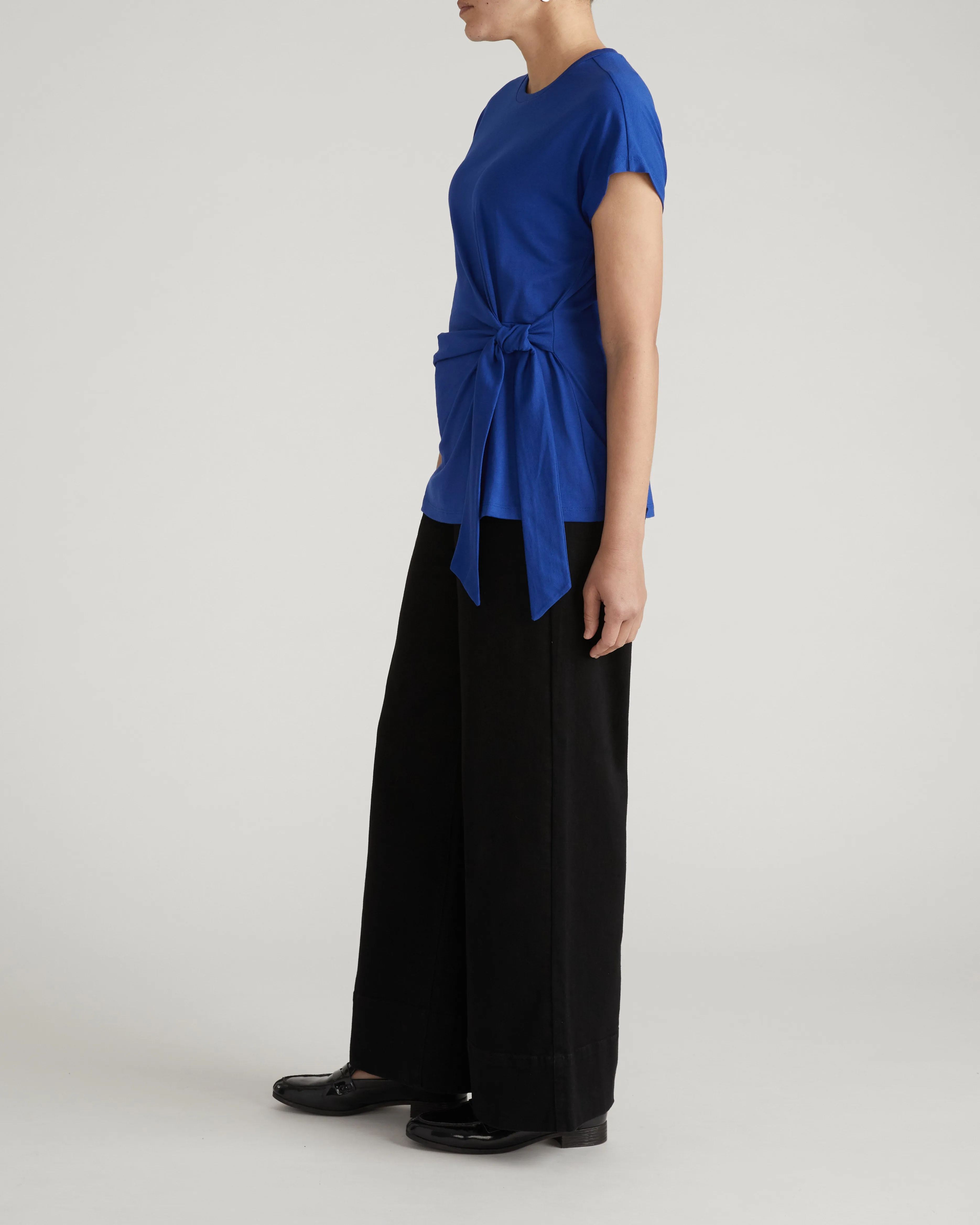 Crescent Breton Stripe Knot Tee - Solid Ultramarine sold by Universal Standard product image thumbnail 3