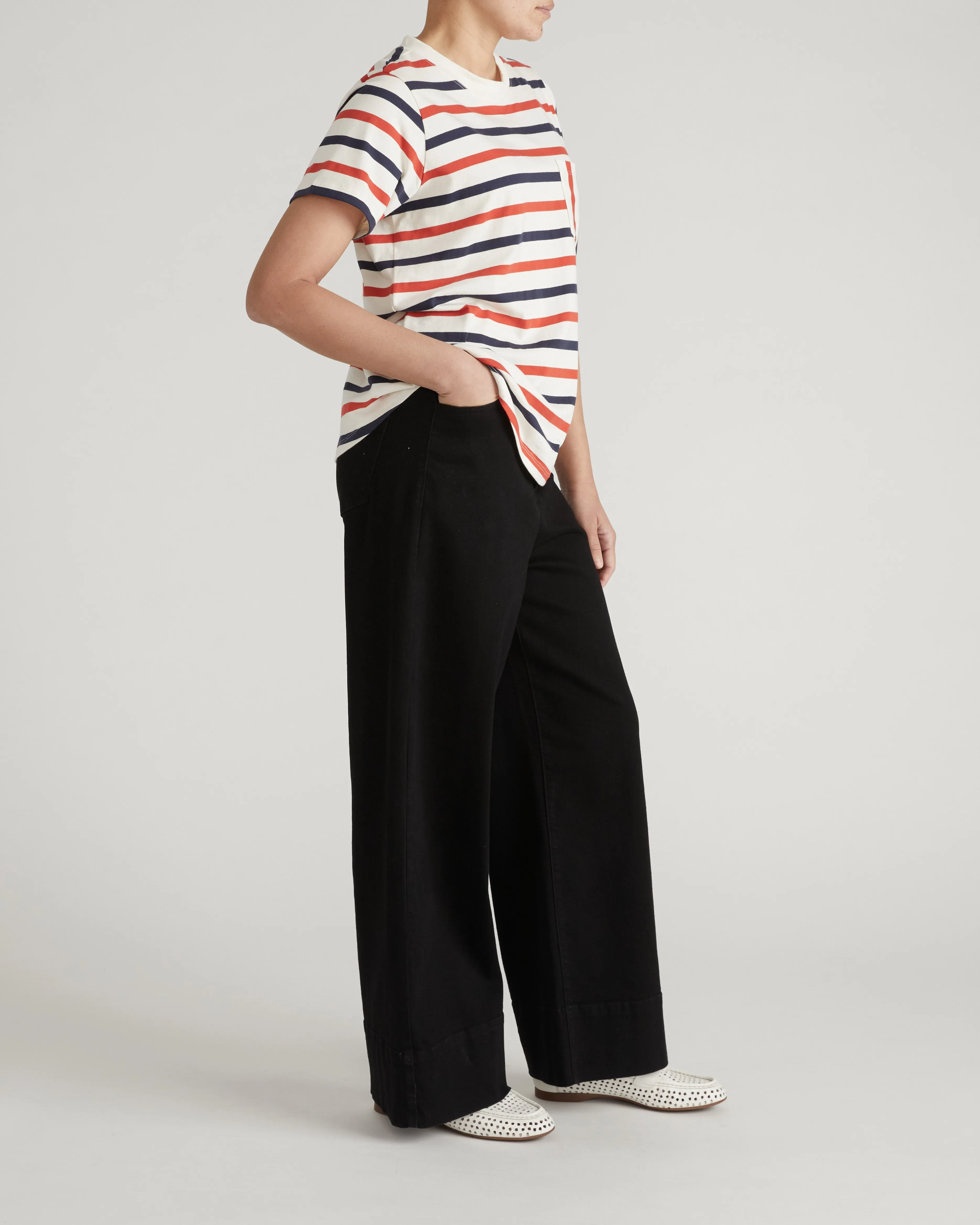 Breton Stripe Garcon Tee - Red/White/Blue Stripe sold by Universal Standard product image thumbnail 5