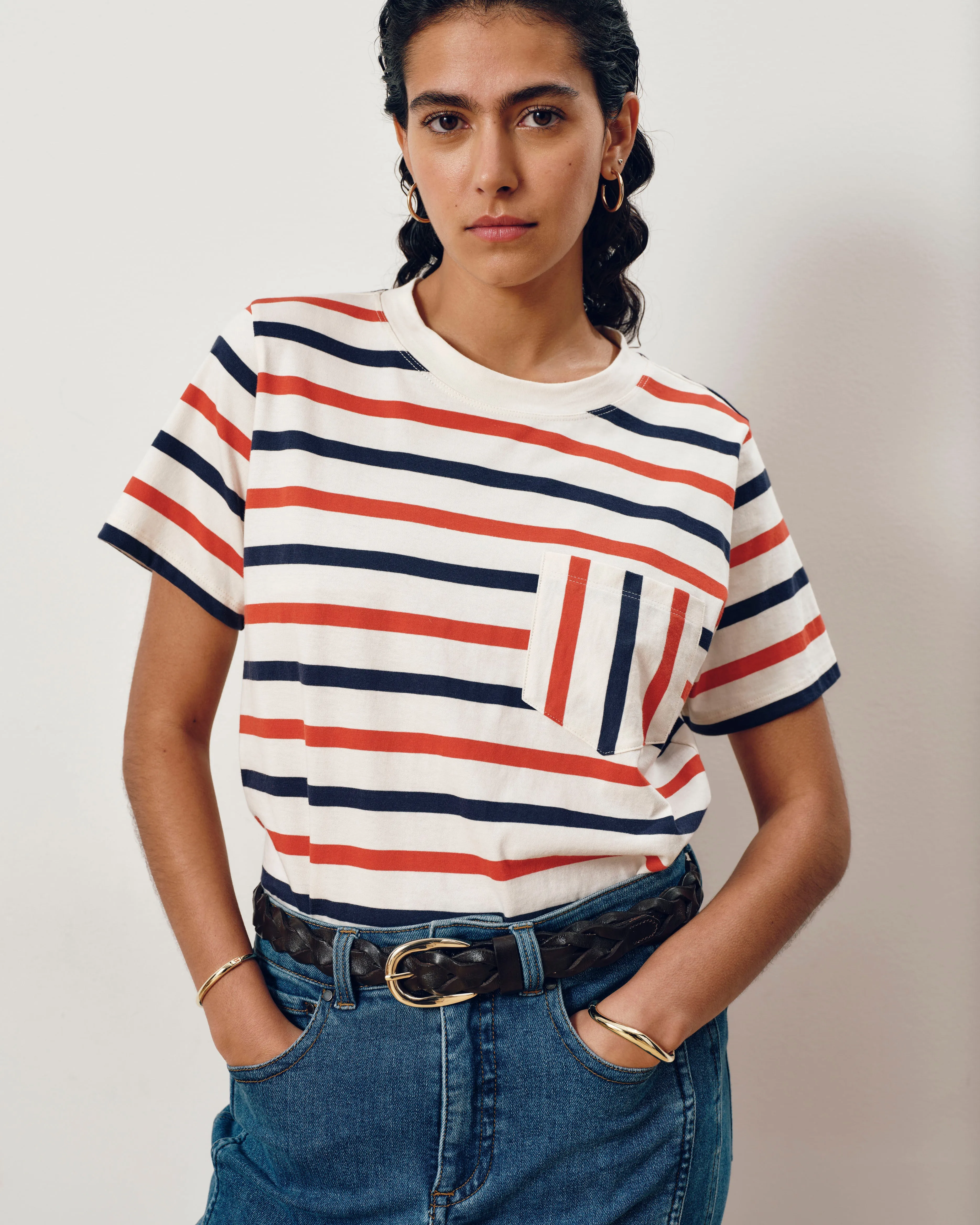 Breton Stripe Garcon Tee - Red/White/Blue Stripe sold by Universal Standard product image thumbnail 3