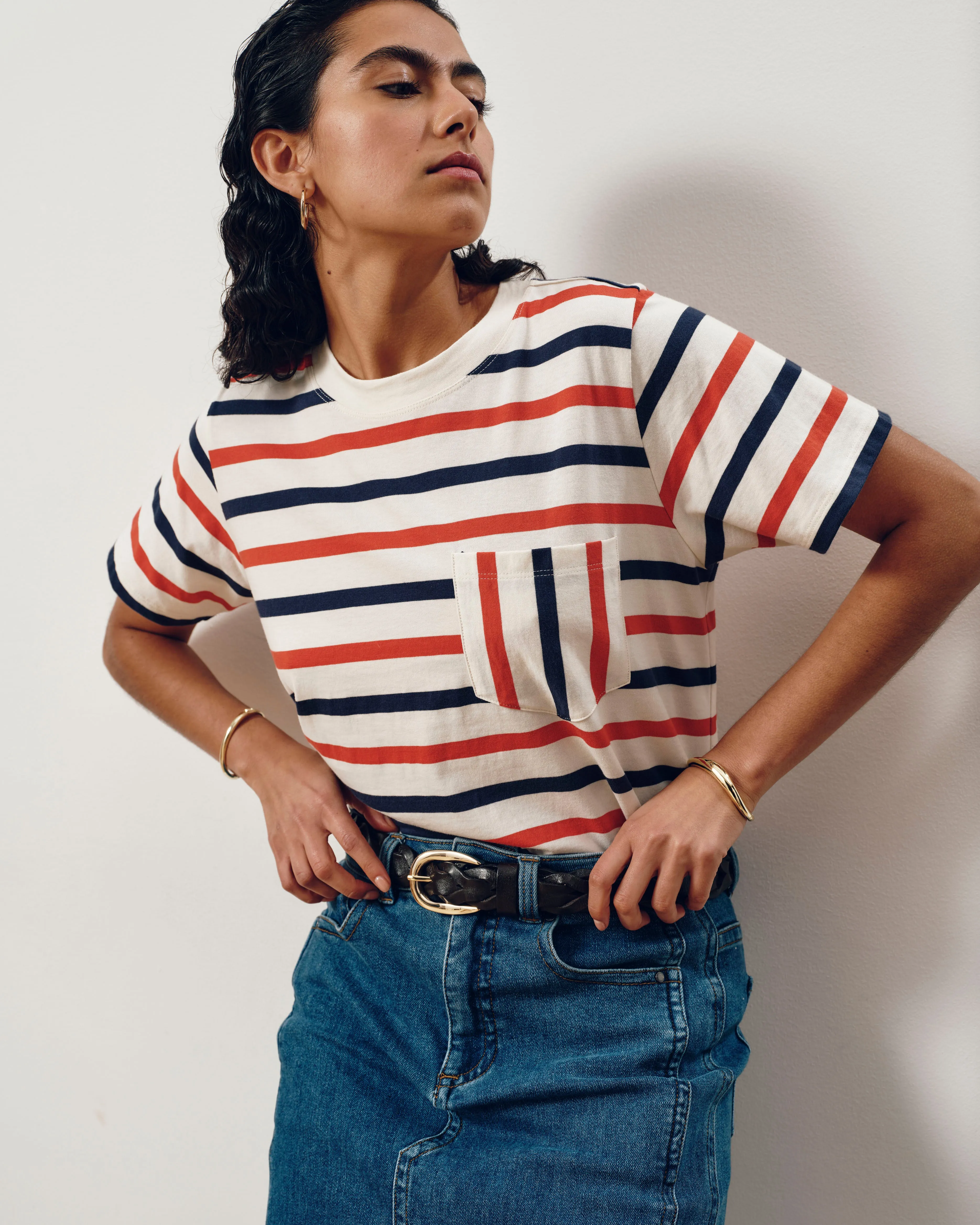 Breton Stripe Garcon Tee - Red/White/Blue Stripe sold by Universal Standard