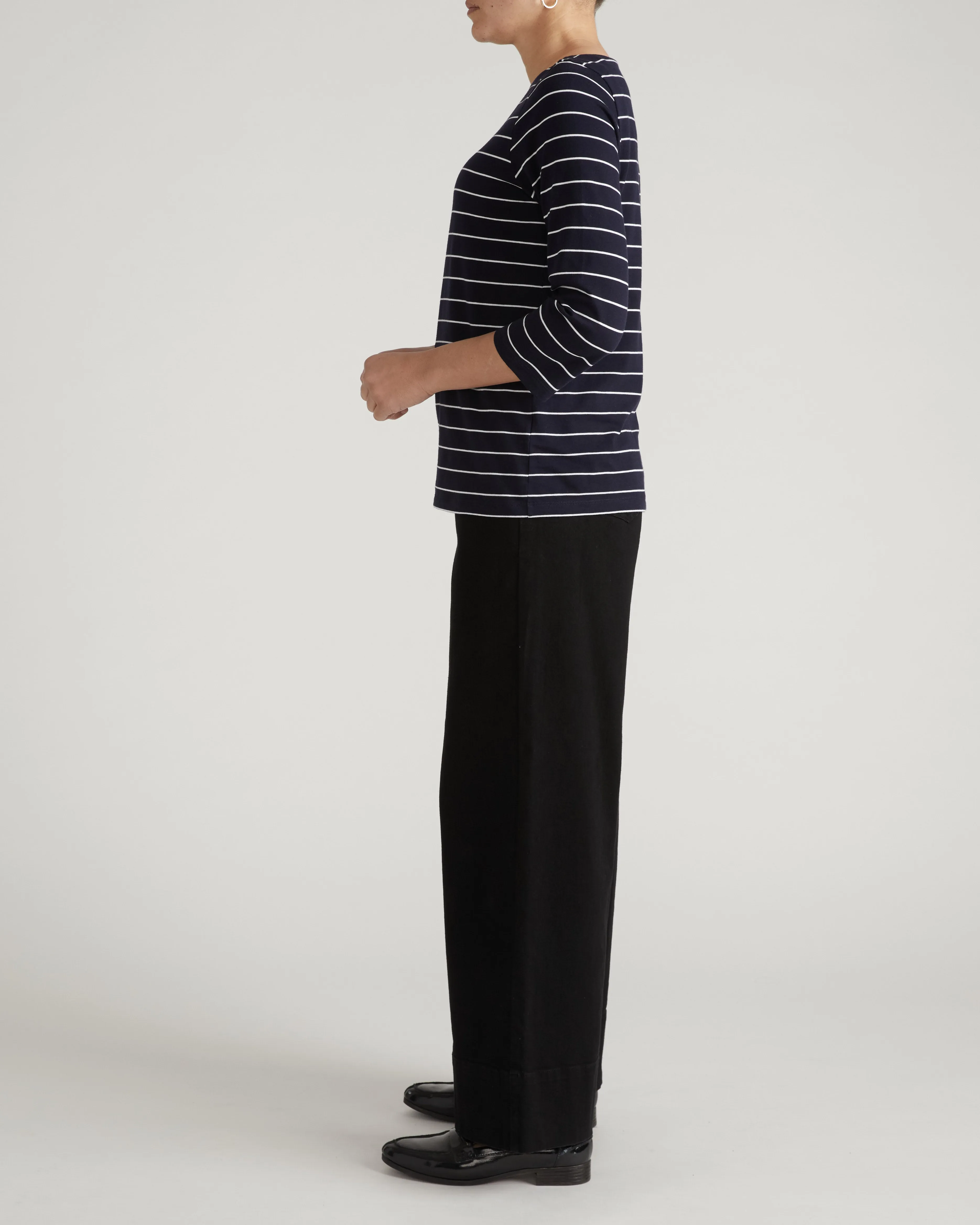 Belle Breton Stripe Jersey Tee - Navy Pinstripe sold by Universal Standard product image thumbnail 4