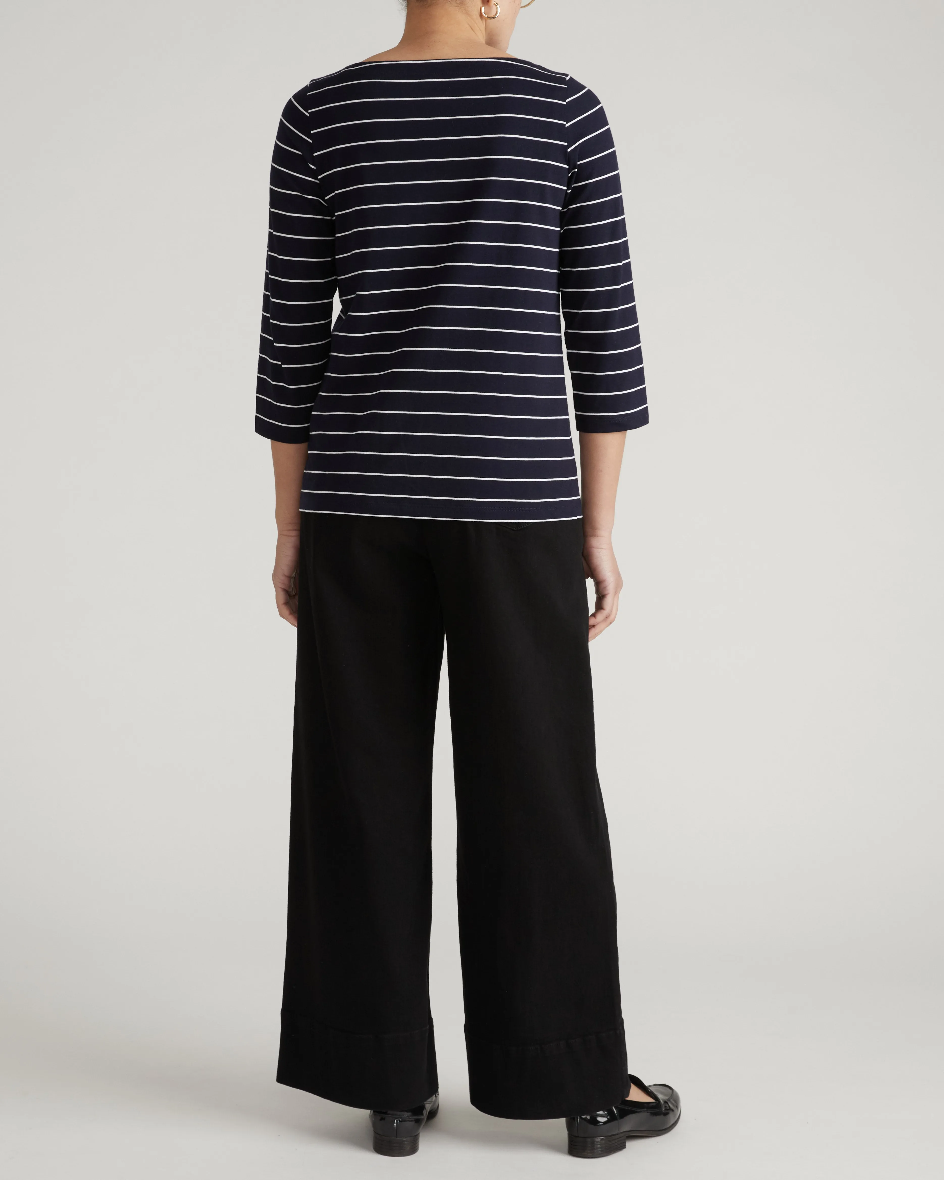 Belle Breton Stripe Jersey Tee - Navy Pinstripe sold by Universal Standard product image thumbnail 5
