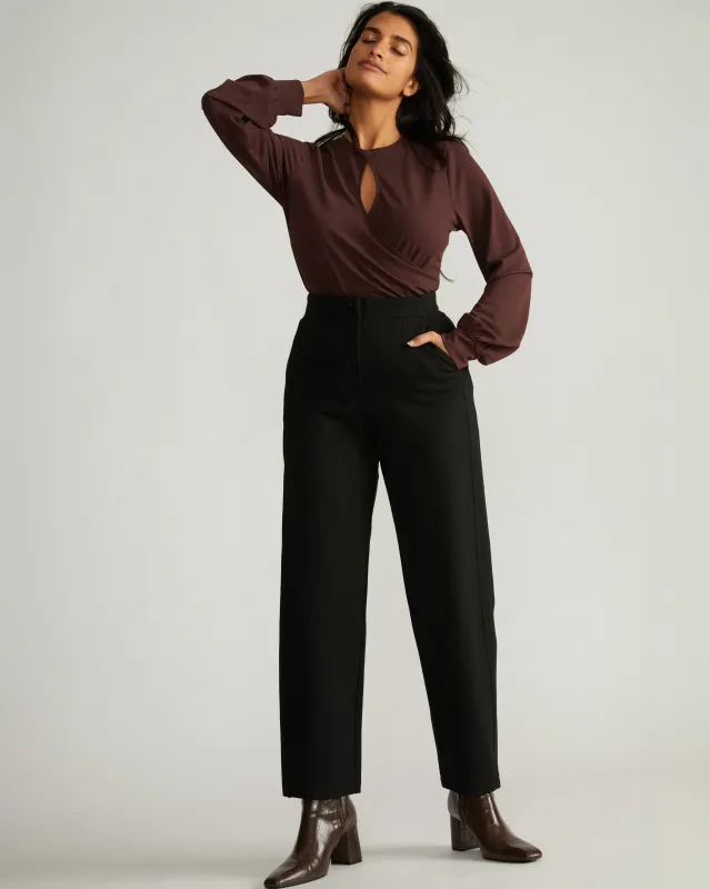 Audrey Relaxed Uniform Ponte Workpant - Black made by Universal Standard