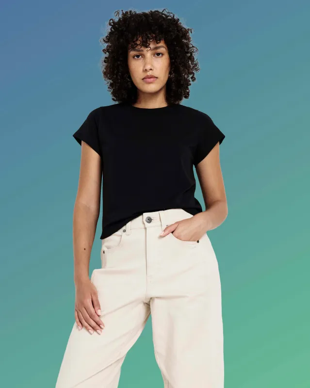 Frenchie Easy Fit Tee - Black made by Universal Standard