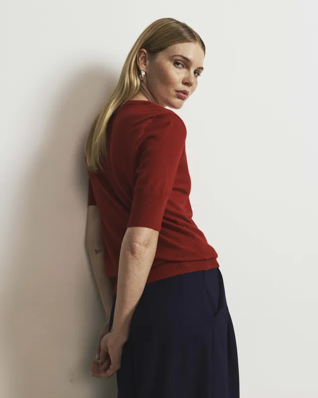 Savvy Fine Knit Sweater Top - Autumnal Red made by Universal Standard
