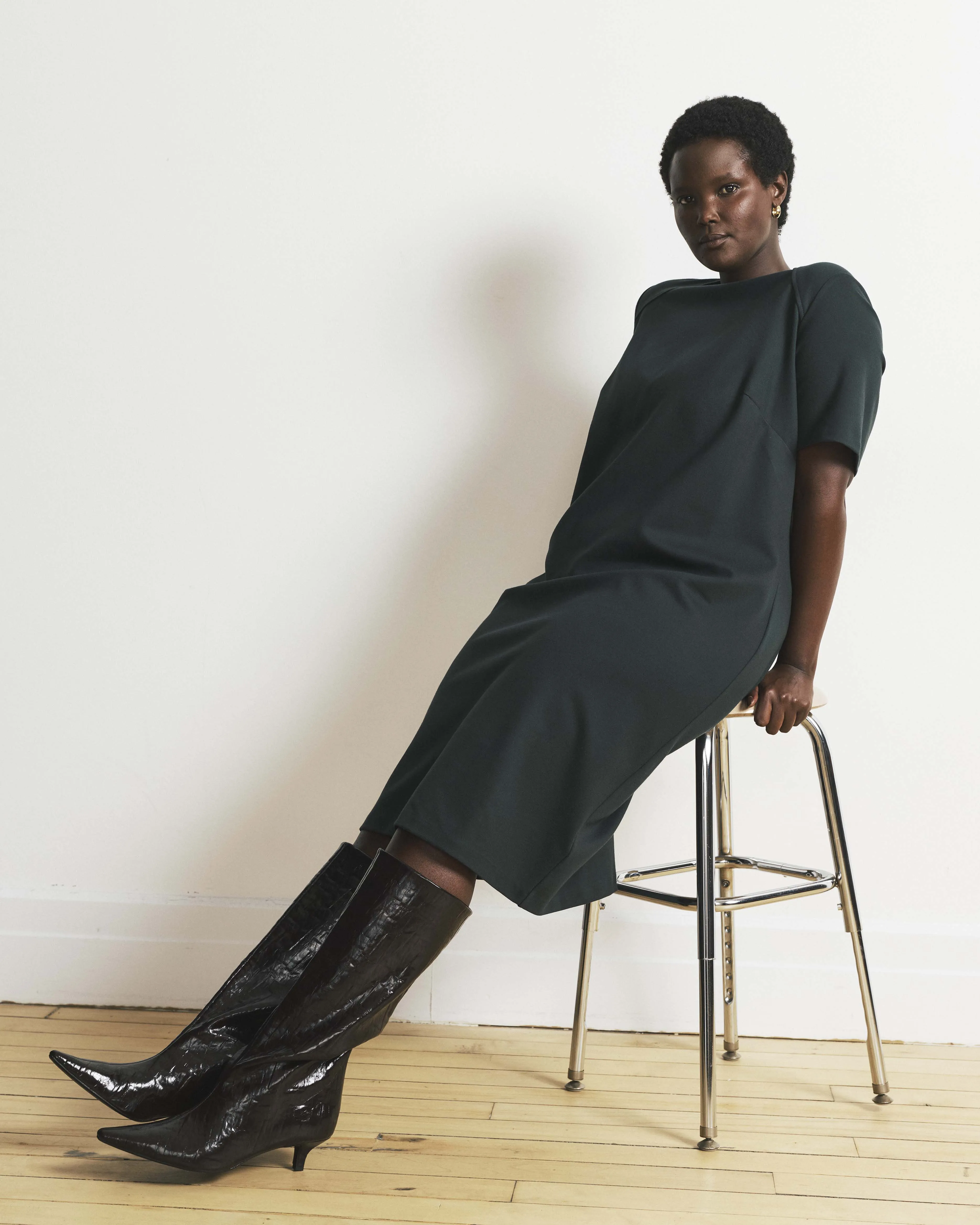 Envelope Neck Ponte Dress - Green Gemstone sold by Universal Standard product image thumbnail 3