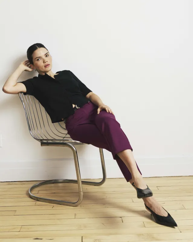 Cigarette Ponte Pants - Plum Caspia made by Universal Standard