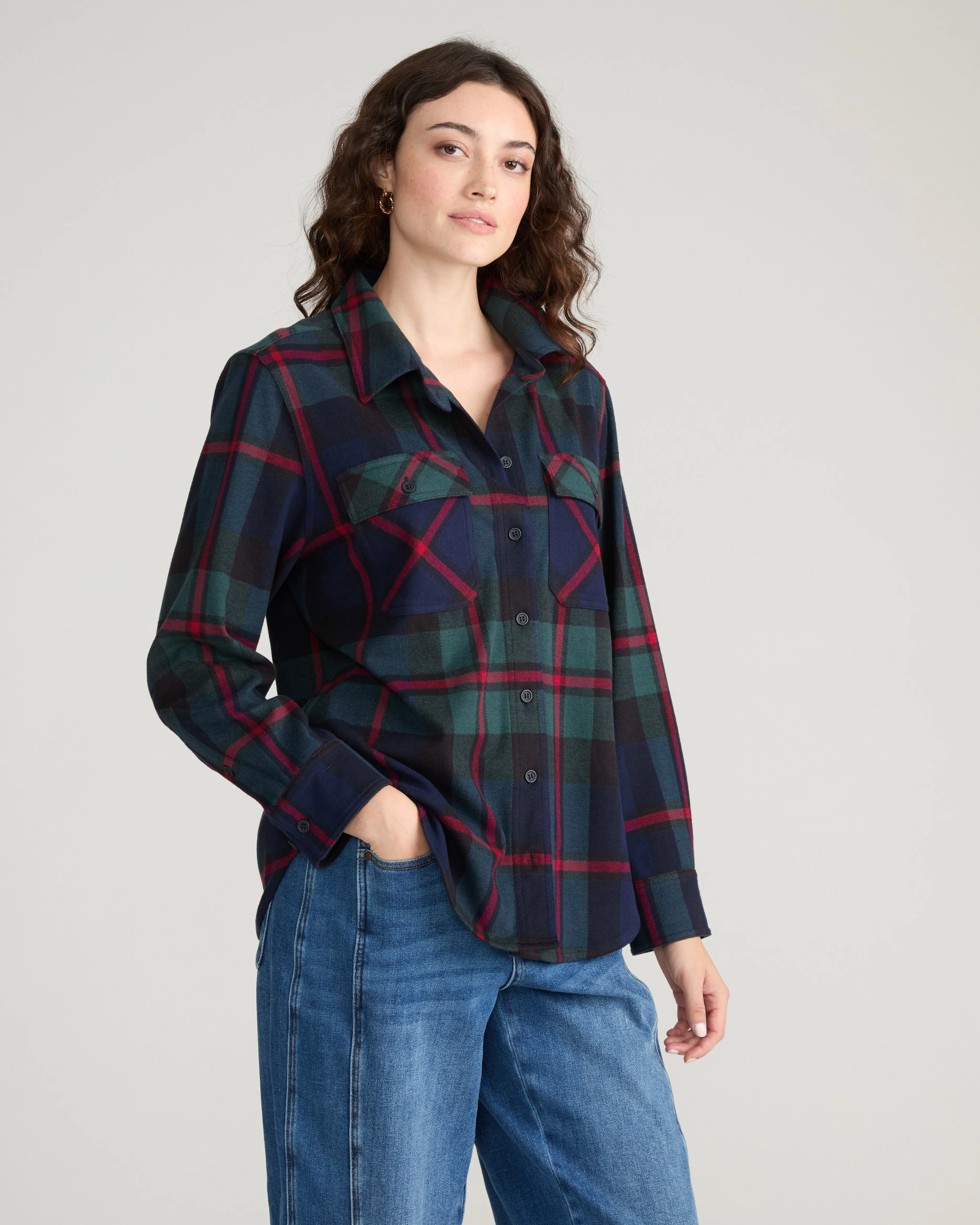 Maine Stretch Flannel Shirt - Bedford Plaid sold by Universal Standard product image thumbnail 4
