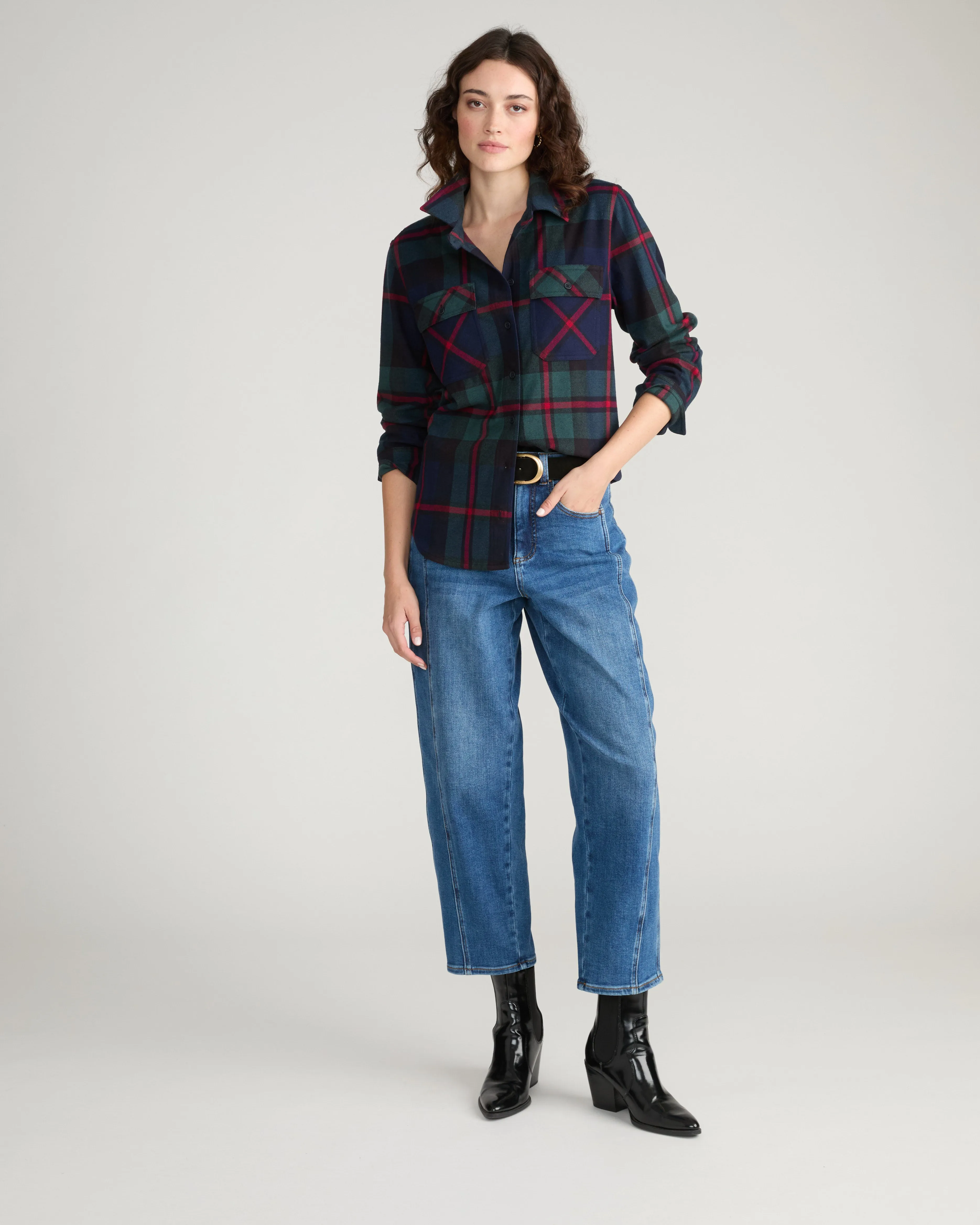 Maine Stretch Flannel Shirt - Bedford Plaid sold by Universal Standard product image thumbnail 3